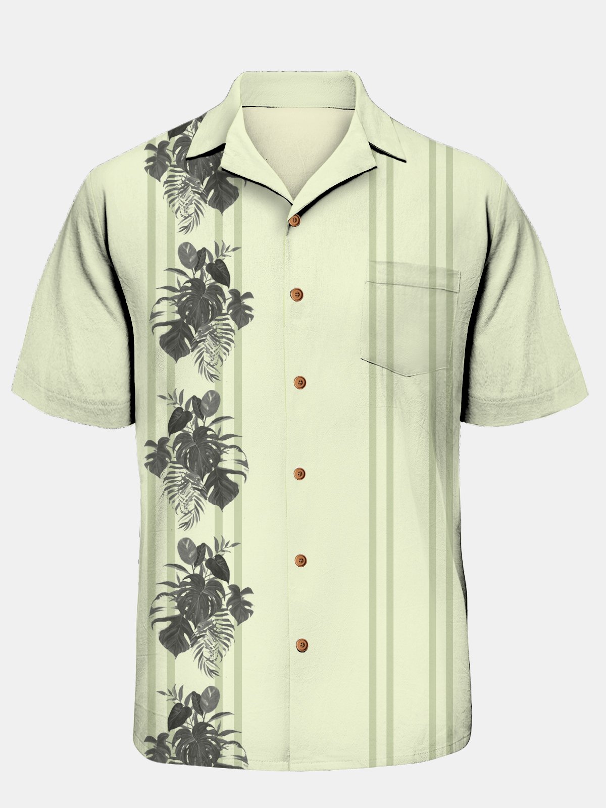 Image of Plants Chest Pocket Short Sleeve Bowling Shirt