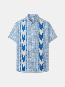 Image of Hardaddy® Cotton Geomatric Bowling Shirt