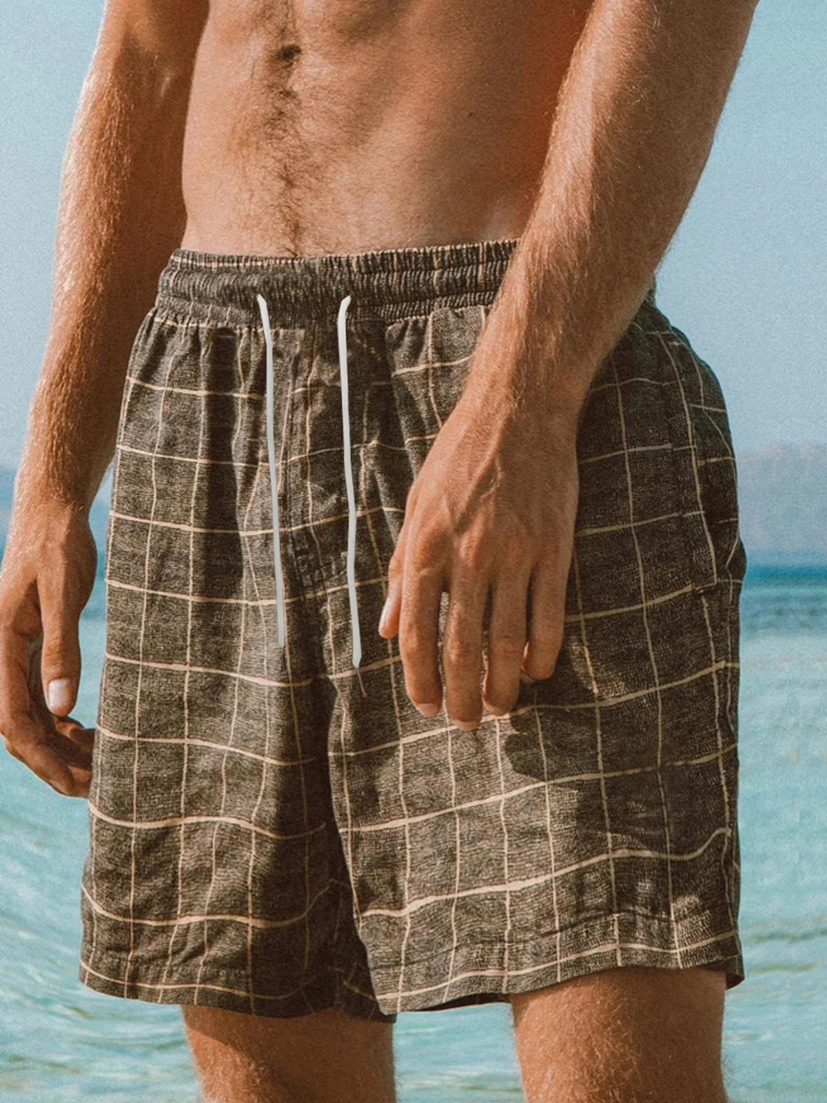 Image of Striped Drawstring Bermuda Short