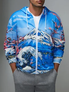 Image of Cherry Blossoms Zip-up Hoodie Sweatshirt