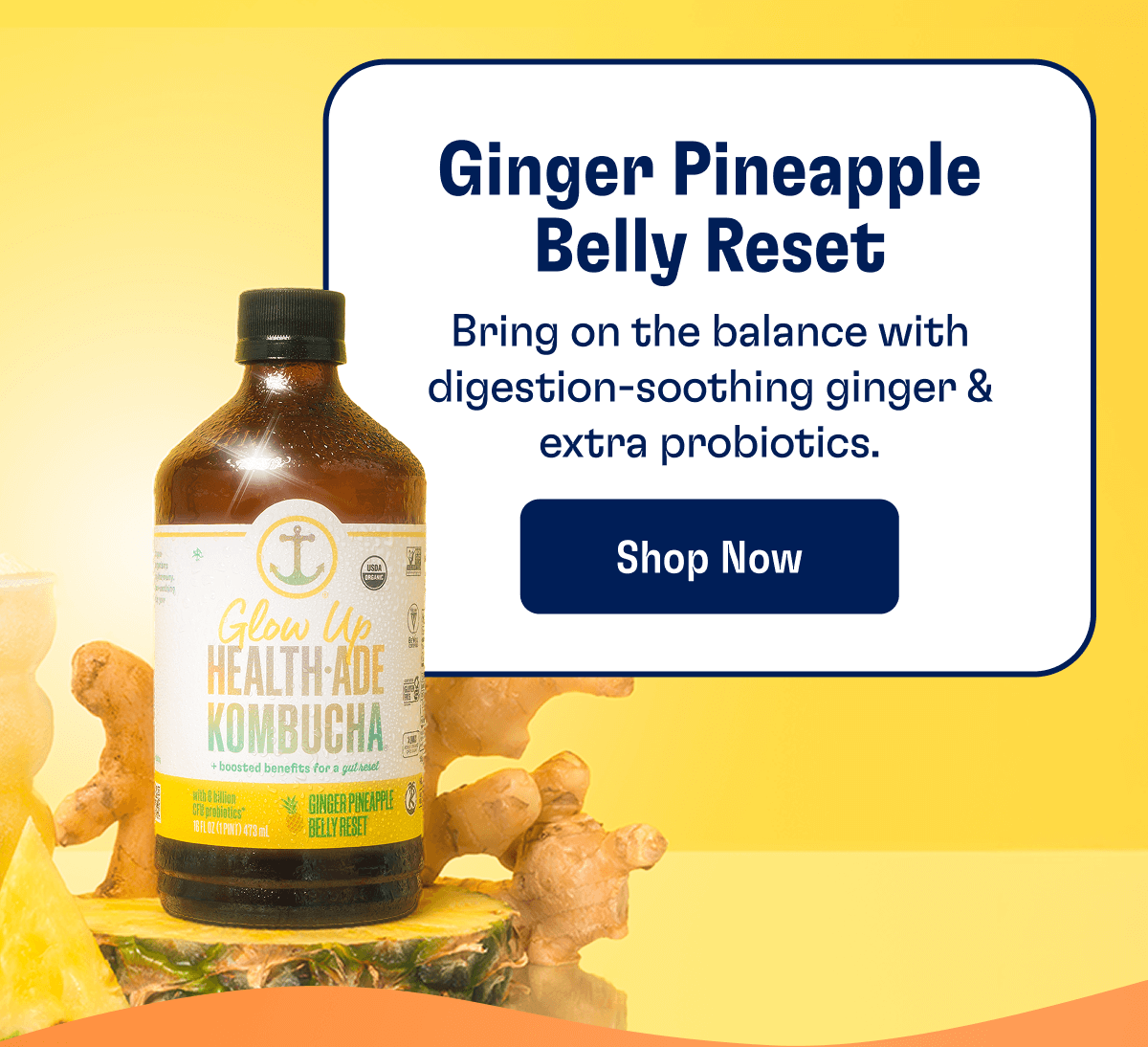Ginger Pineapple Belly Reset - Bring on the balance with digestion-soothing ginger & extra probiotics. | Shop Now