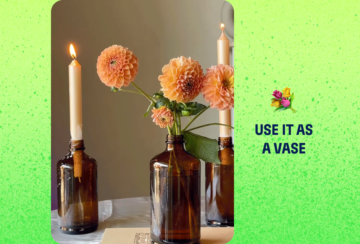 USE IT AS A VASE | PROPAGATE A SEEDLING | TURN IT INTO A SPRAY BOTTLE