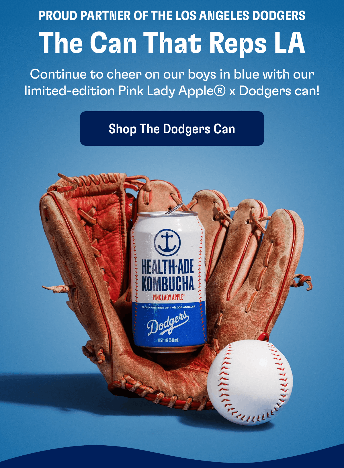 Proud Partner of the Los Angeles Dodgers | The Can That Reps LA | Continue to cheer on our boys in blue with our limited-edition Pink Lady Apple® x Dodgers can! | Shop The Dodgers Can