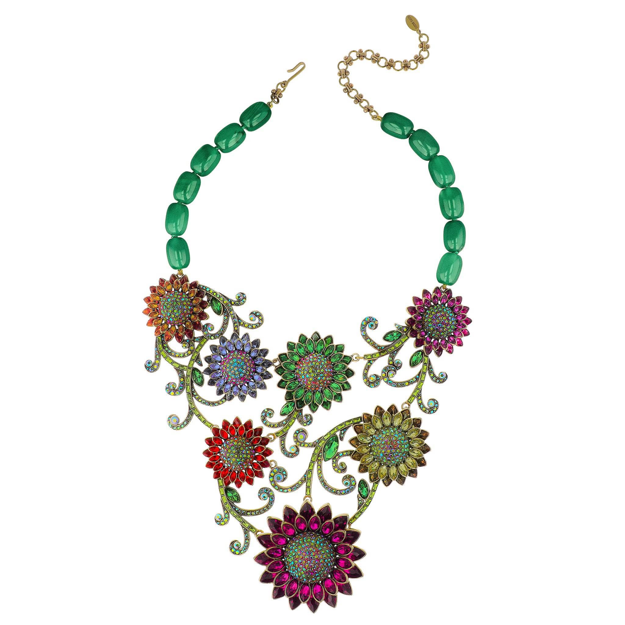 Image of HEIDI DAUS®"Solaris" Beaded Crystal Floral Statement Necklace
