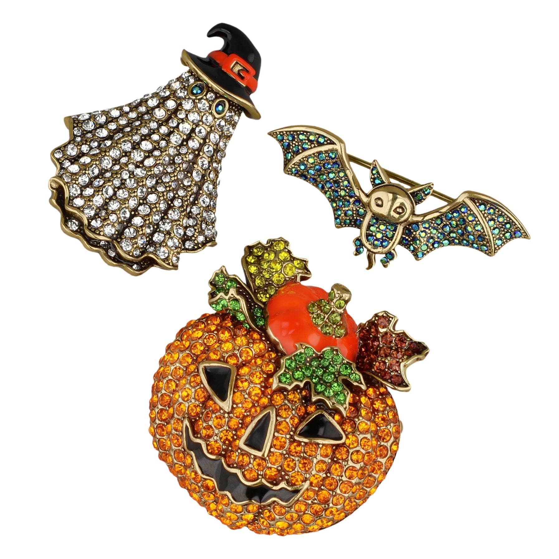 Image of  “Haunted Harvest Sparkle Trio” – Pumpkin, Ghost & Bat