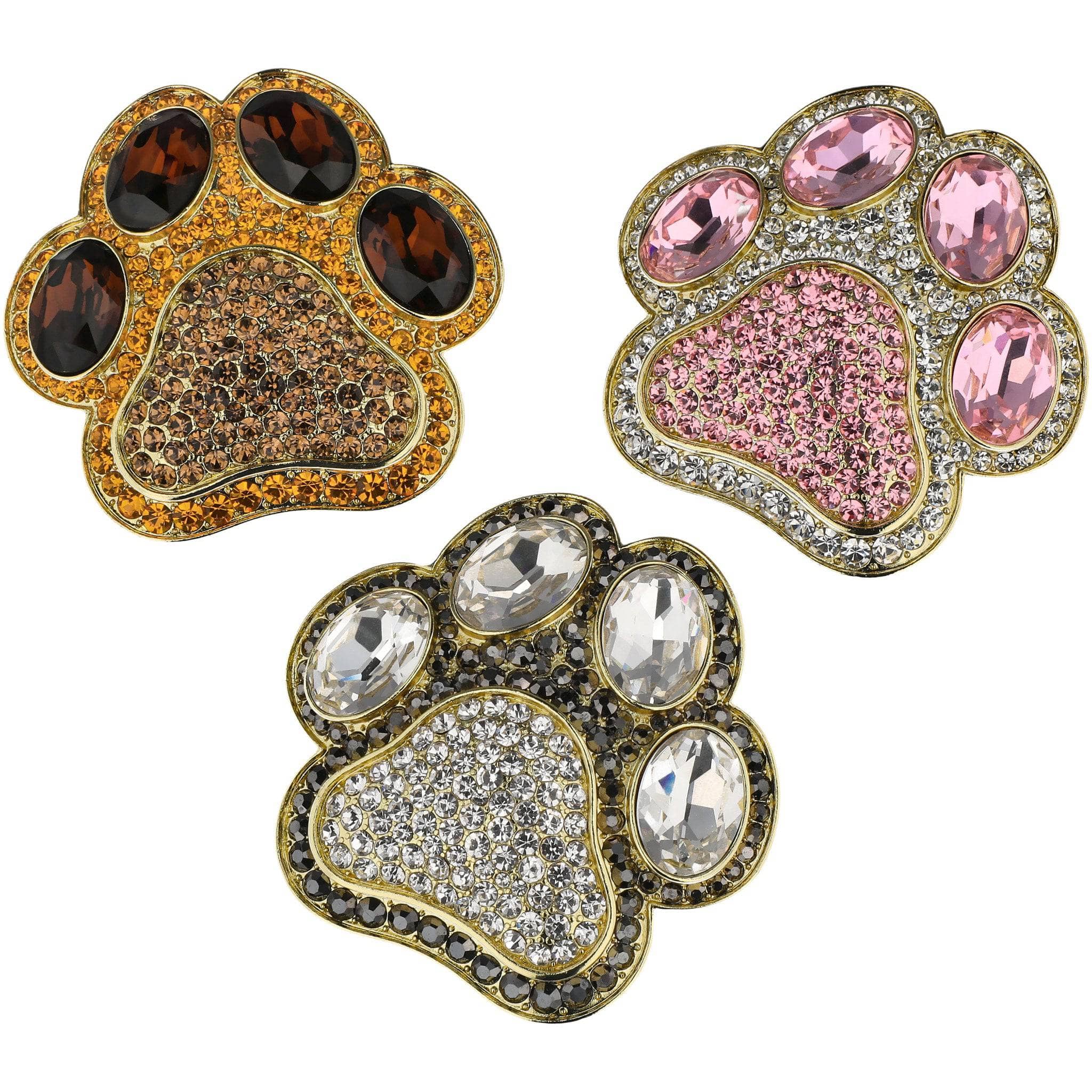 Image of Heidi Daus®"Grand Pretty Paw Print” Crystal Animal Lover Paw Enhancer Pin