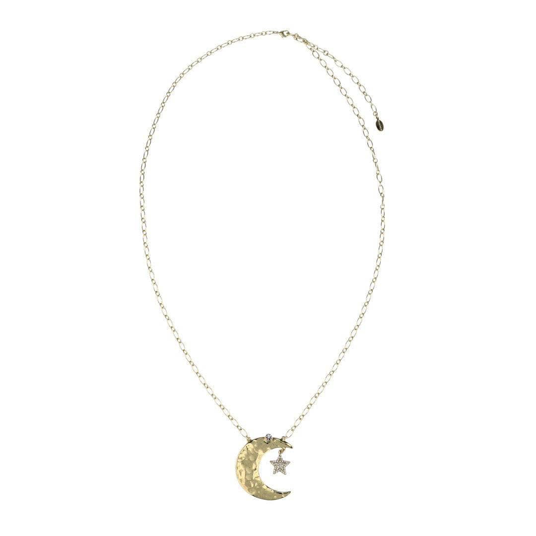 Image of HEIDI DAUS®"Twinkling Crescent" Crystal Chain Moon Necklace