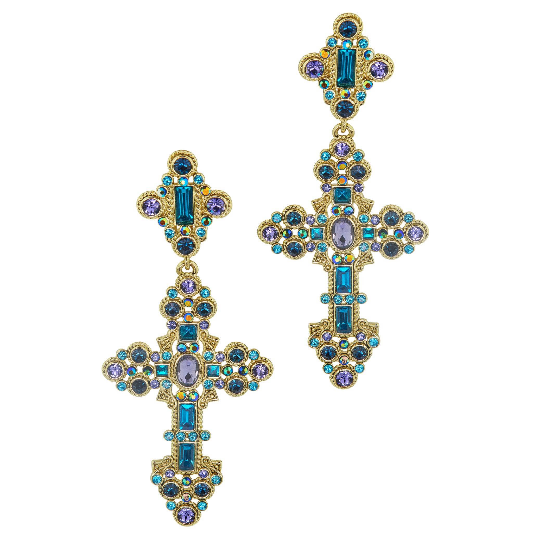 Image of Heidi Daus®"Cross My Heart" Crystal Dangle Cross Earrings