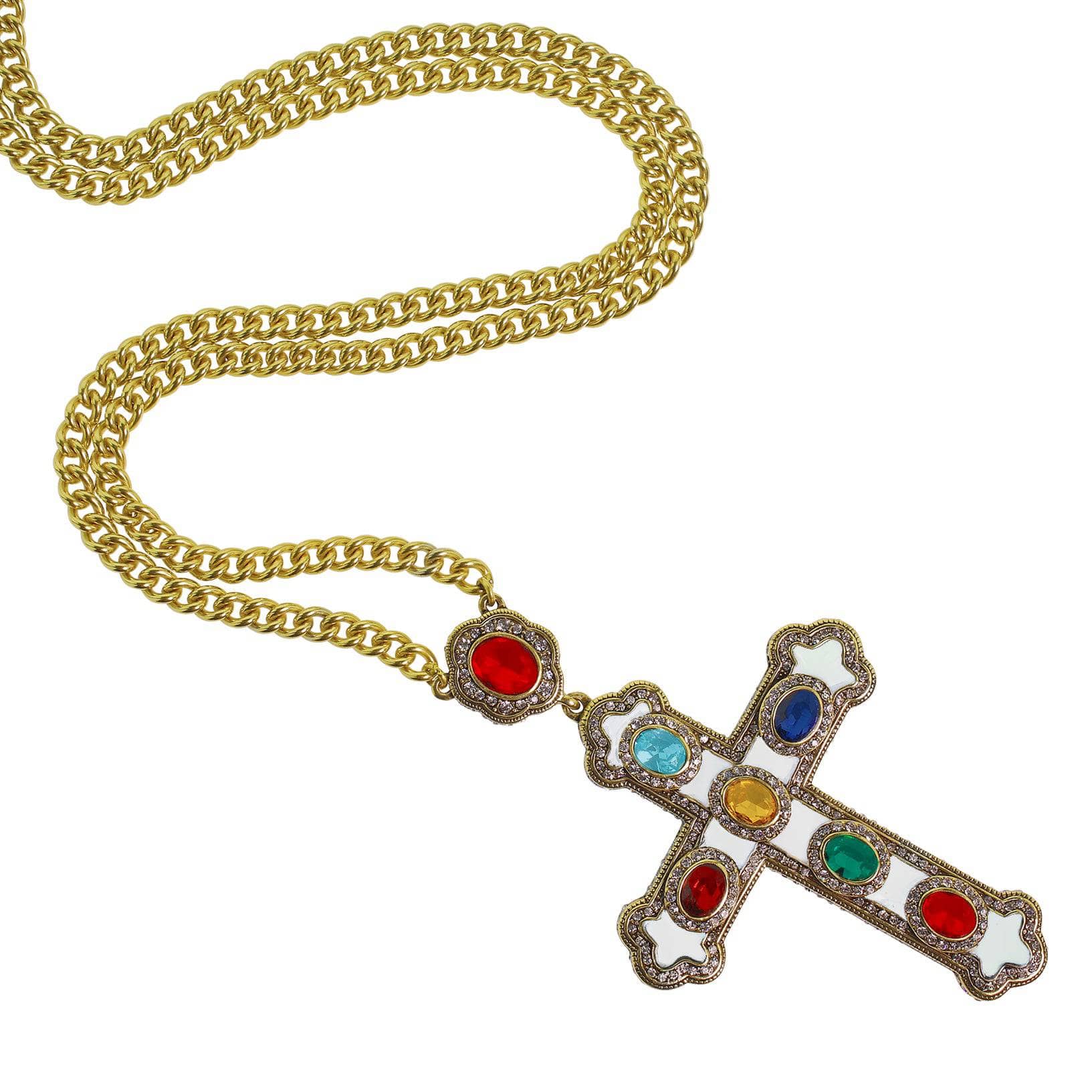 Image of HEIDI DAUS®"Pure Heaven" Crystal & Enamel Chain Cross Necklace
