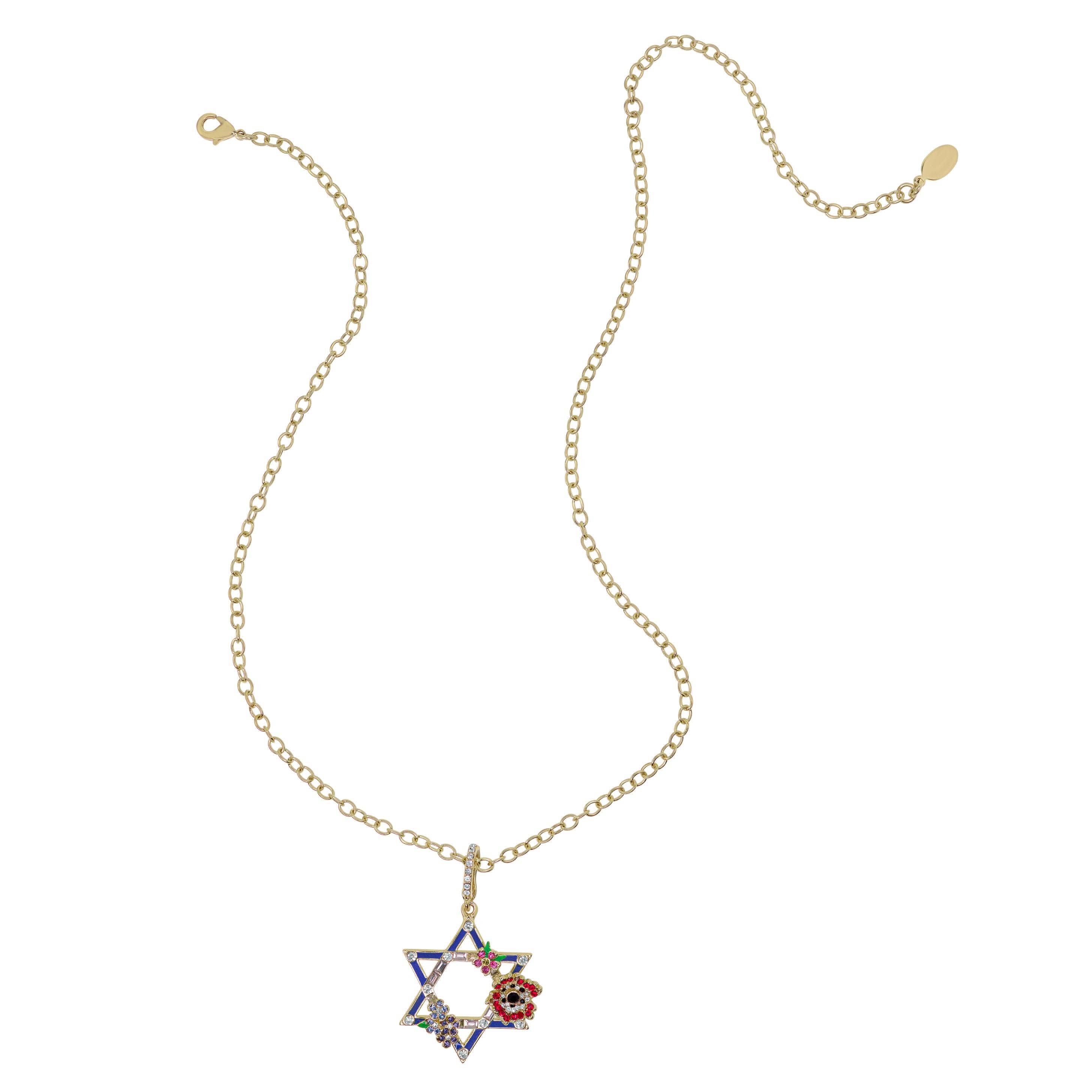 Image of HEIDI DAUS®"Star Of David" Crystal Enhancer Pendant Chain Necklace