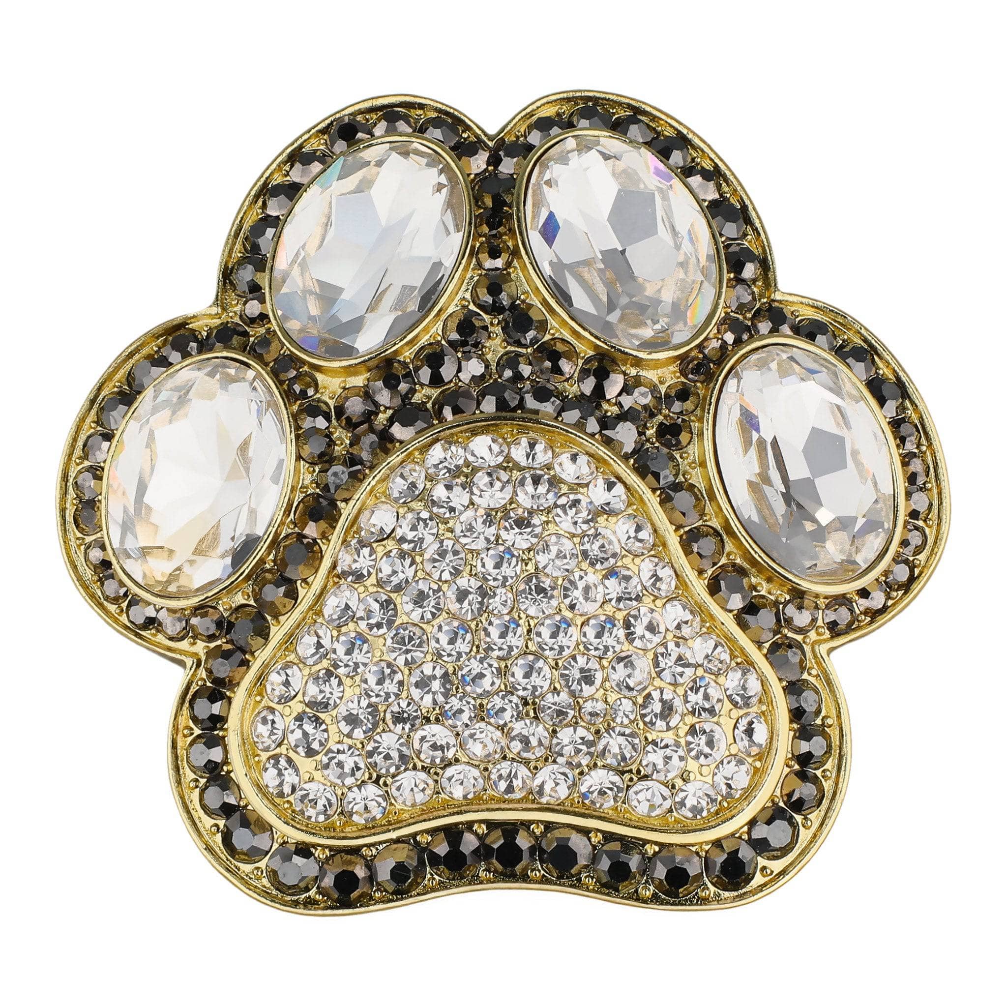 Image of Heidi Daus®"Grand Pretty Paw Print” Crystal Animal Lover Paw Enhancer Brooch/Pin