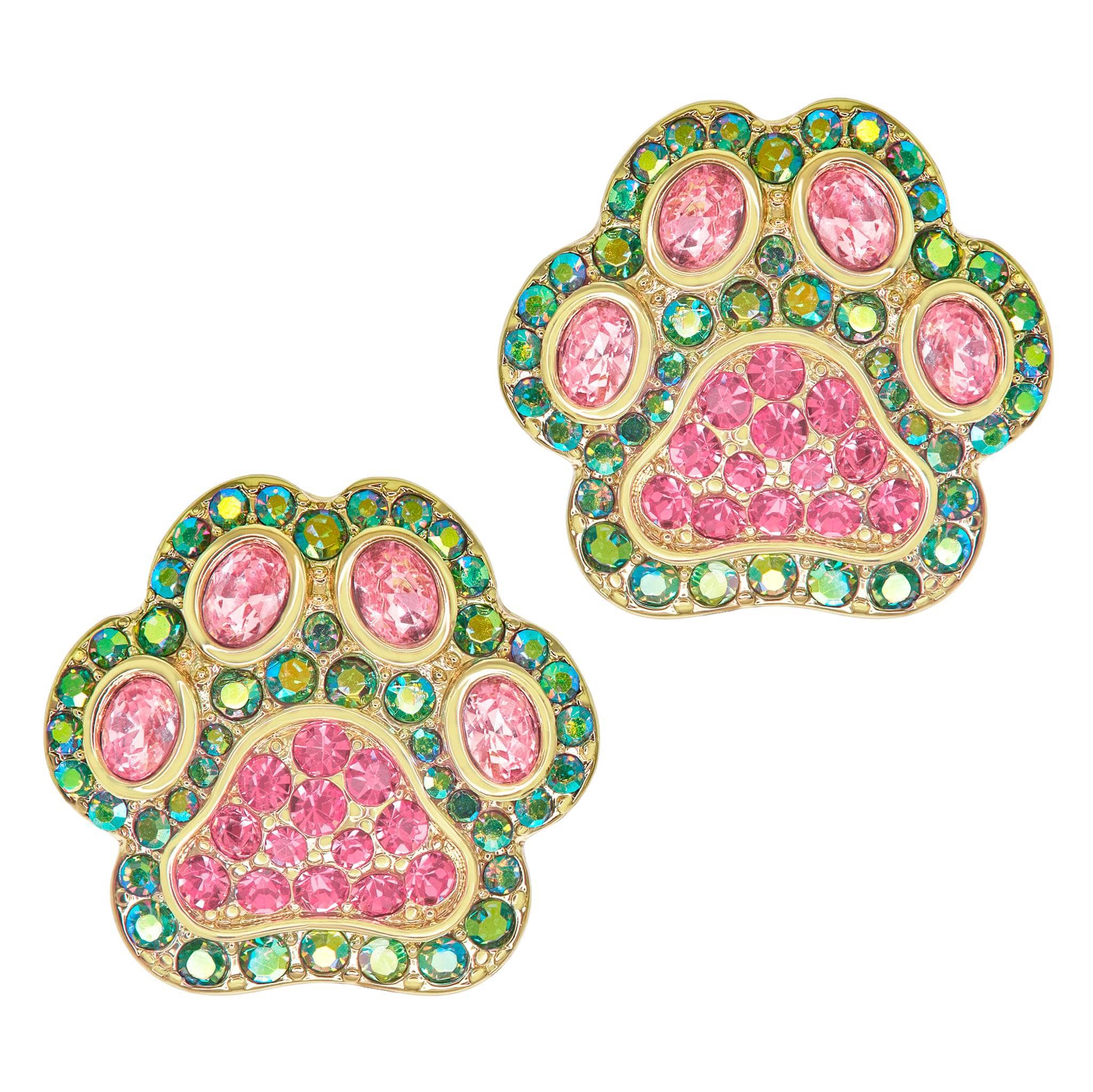 Image of HEIDI DAUS® "Pretty Paw Print" Crystal Paw Print Earrings – Dog & Cat Lover Jewelry