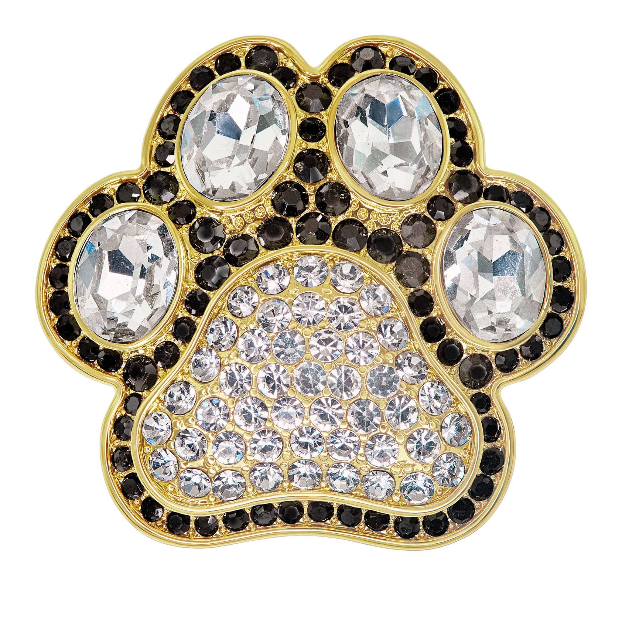 Image of Heidi Daus® “Pretty Paw Print” Crystal Animal Lover Pin – Dog Cat Paw Print Brooch