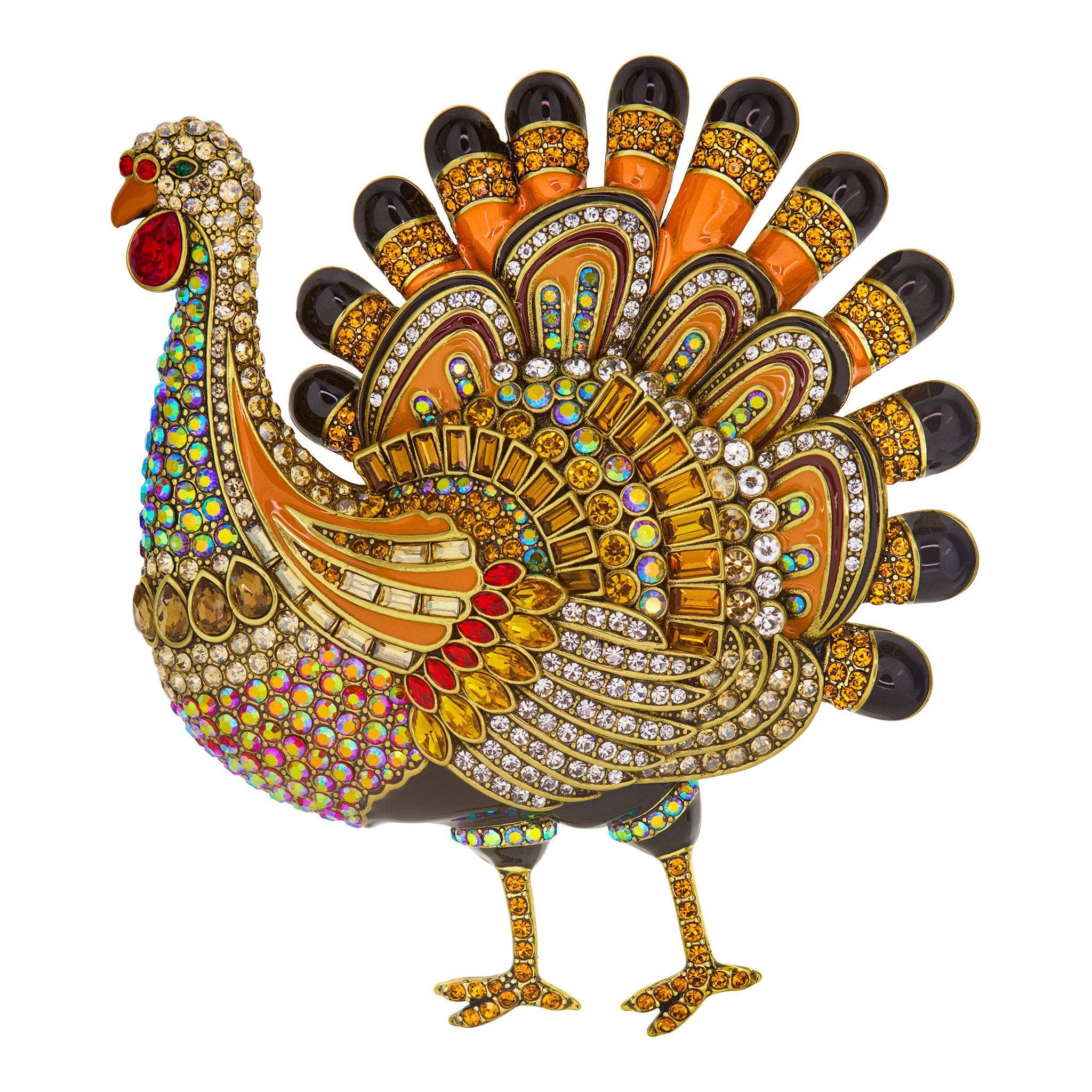 Image of HEIDI DAUS®"Tilly Turkey" Crystal & Enamel Turkey Pin