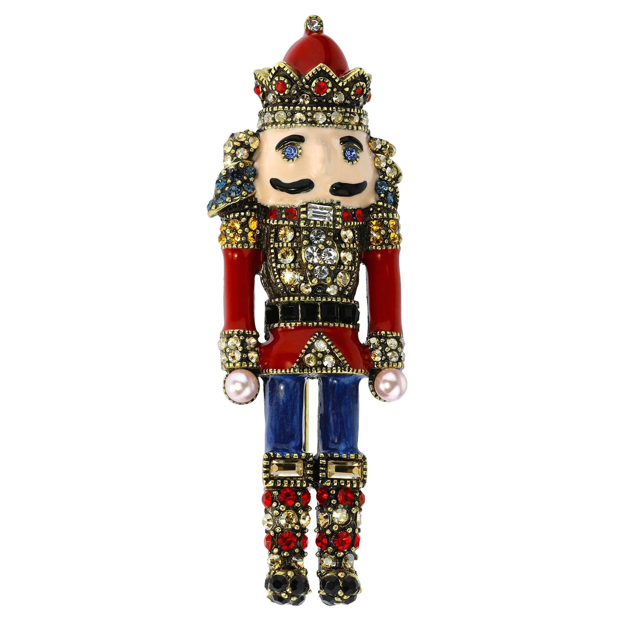 Image of Heidi Daus® "Heidi's Nutcracker" Crystal & Enamel Holiday Pin/Brooch