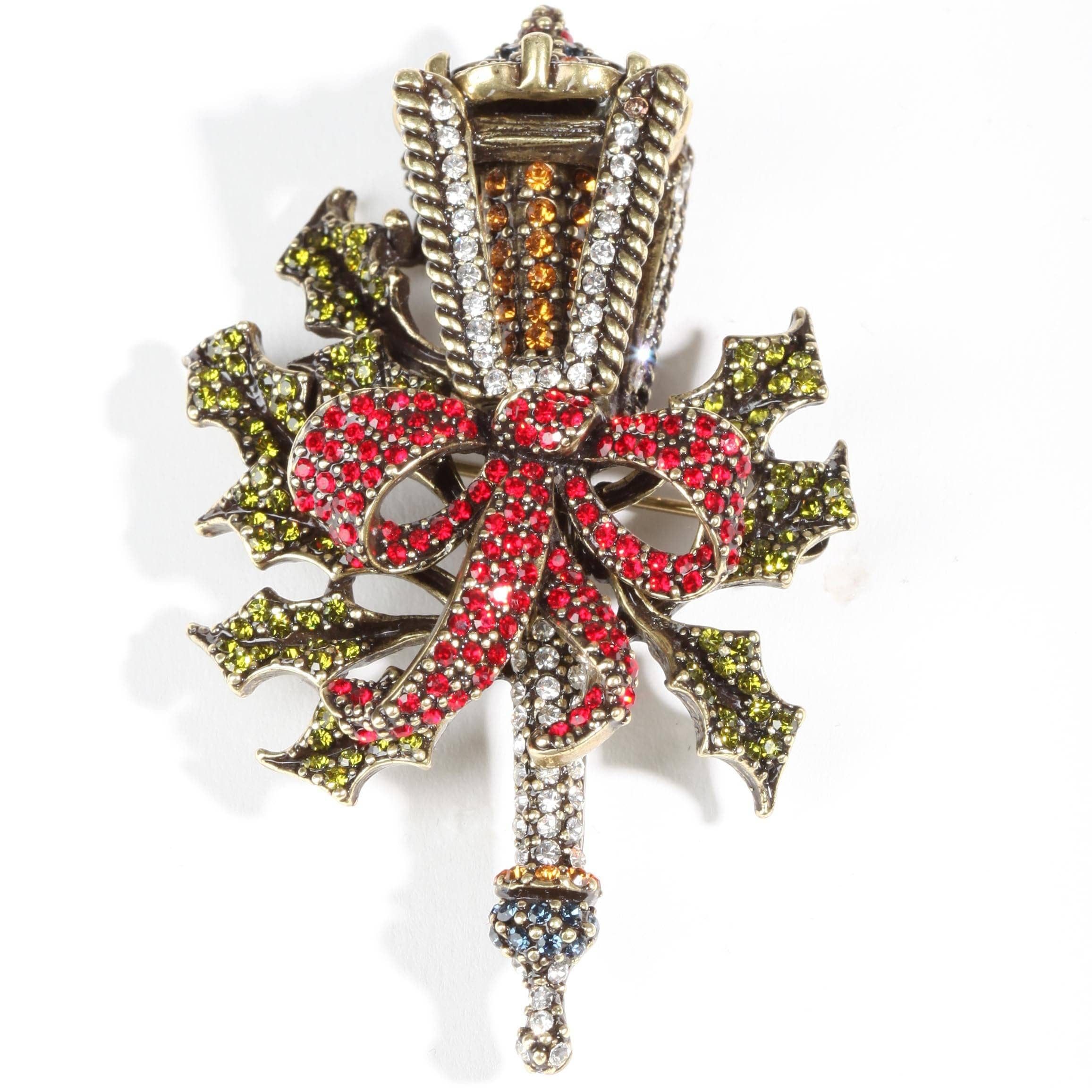 Image of Heidi Daus® "Christmas Lantern" Crystal Holiday Lantern Pin/Brooch