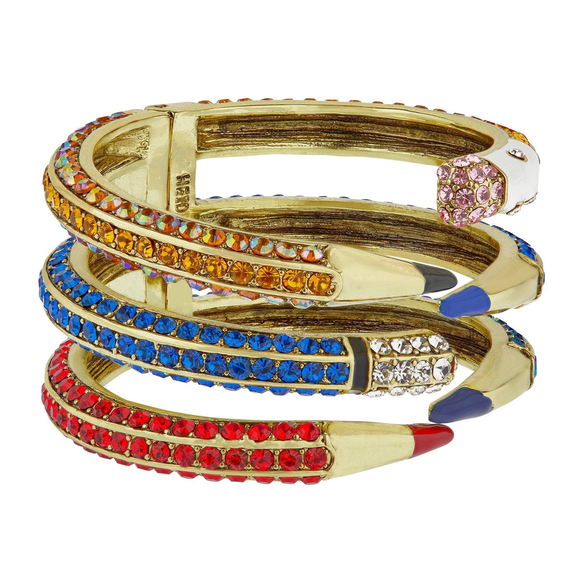 Image of HEIDI DAUS®"First Draft" Crystal & Enamel Pencil Cuff Bracelet