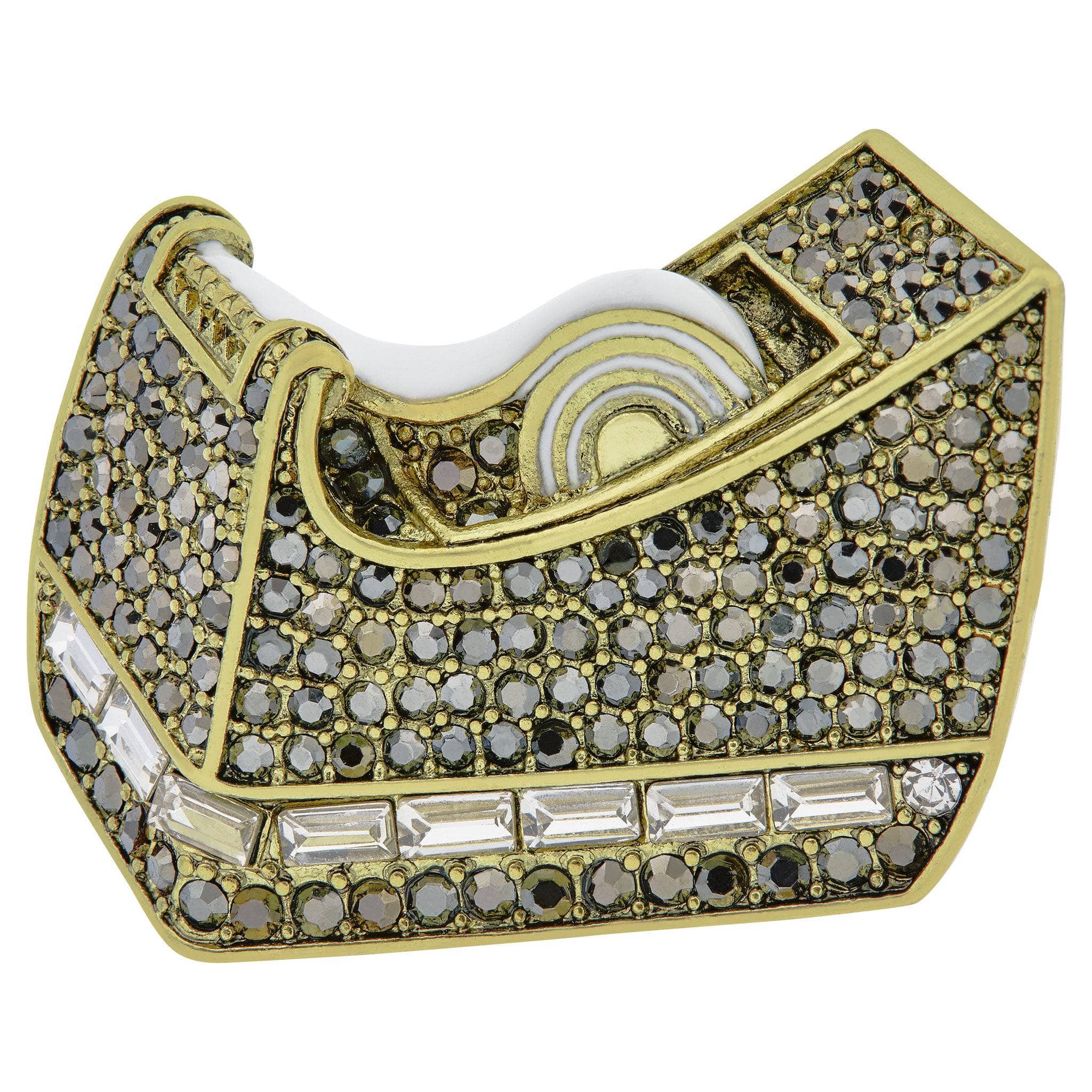 Image of HEIDI DAUS® "The Office" Crystal & Enamel Tape Dispenser Pin/Brooch