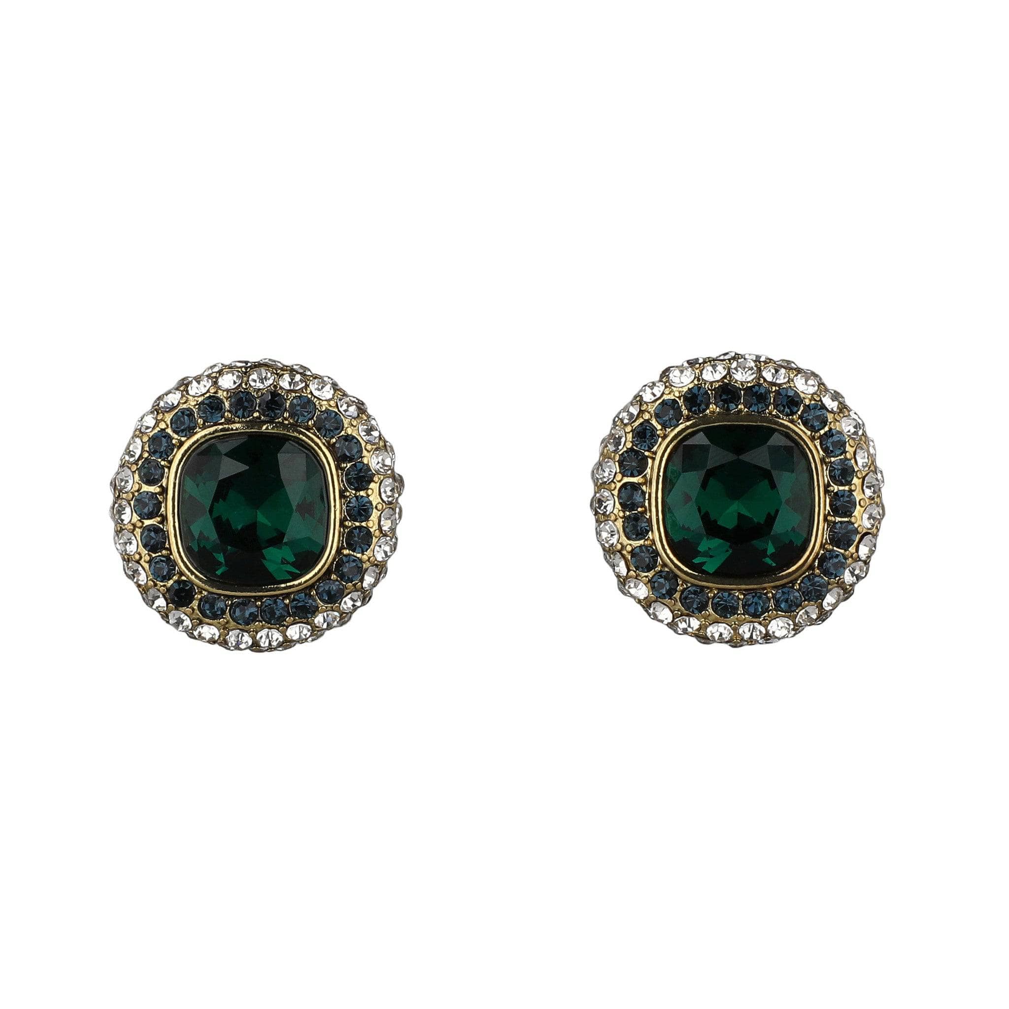 Image of HEIDI DAUS®"Lavish Luxor" Art Deco Crystal Button Earrings