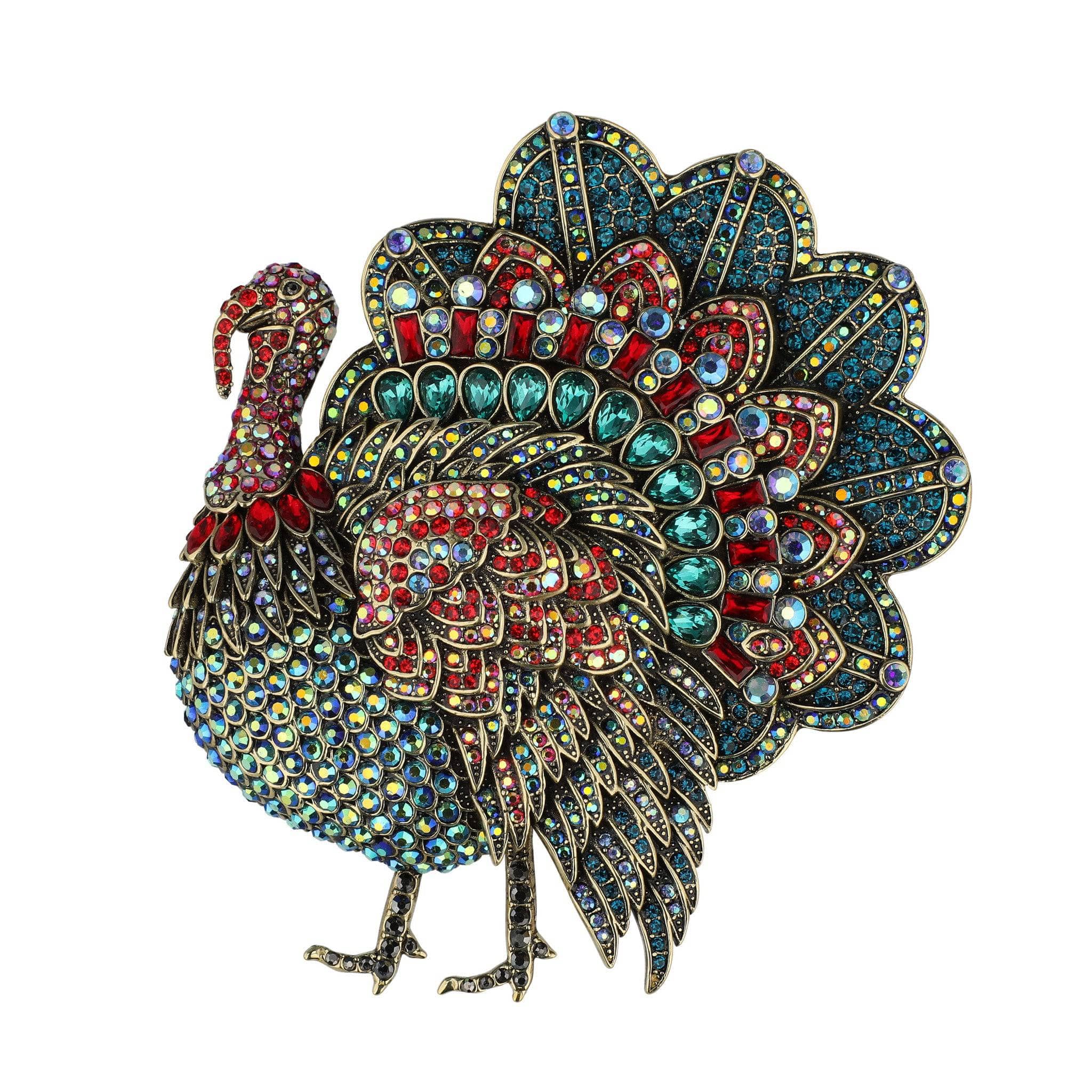 Image of HEIDI DAUS®"Trixie Turkey" Crystal Turkey Pin/Brooch