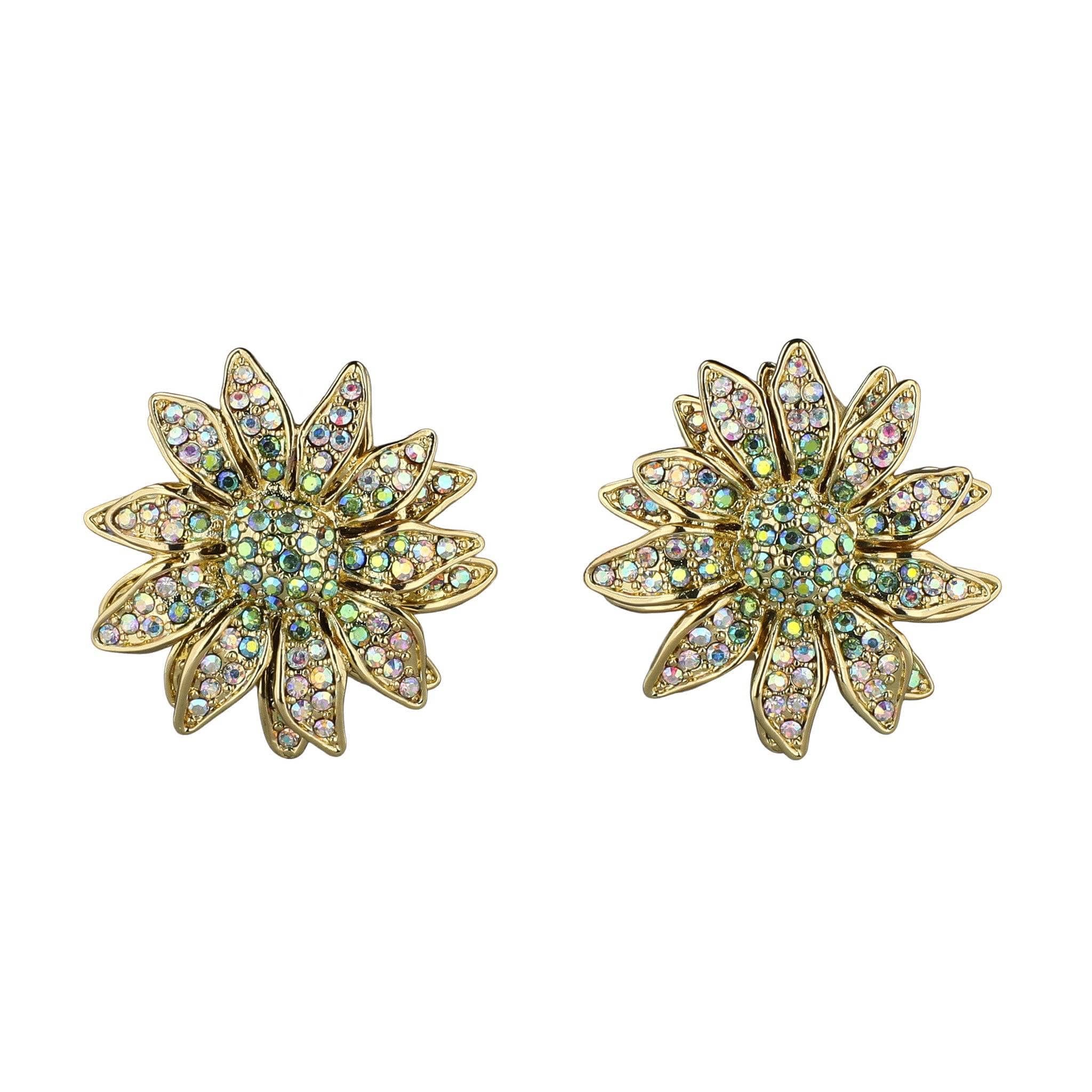 Image of Heidi Daus®"Holiday Wishes" Floral Holiday Button Earrings