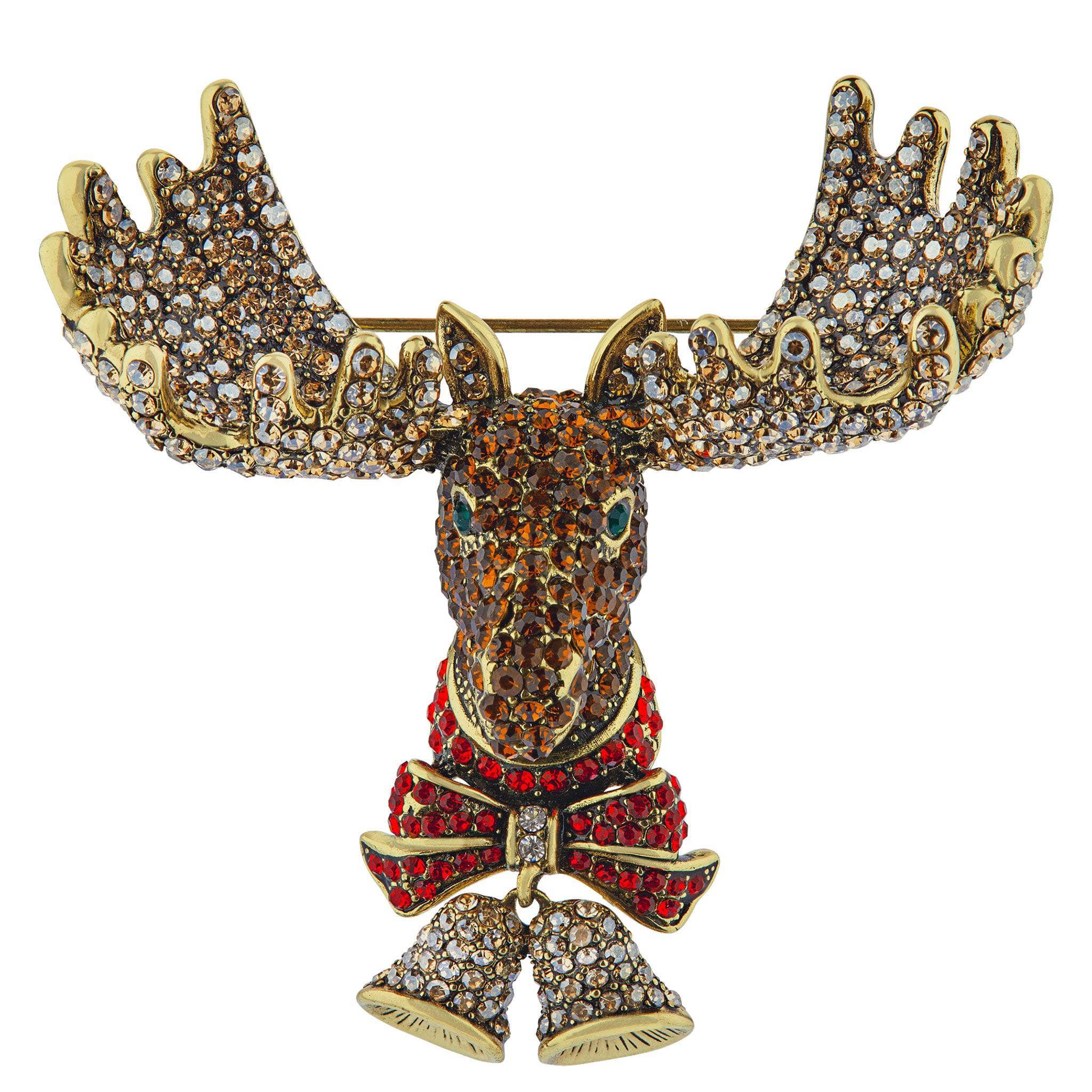 Image of HEIDI DAUS® "Big Moose" Crystal Holiday Moose Pin/Brooch