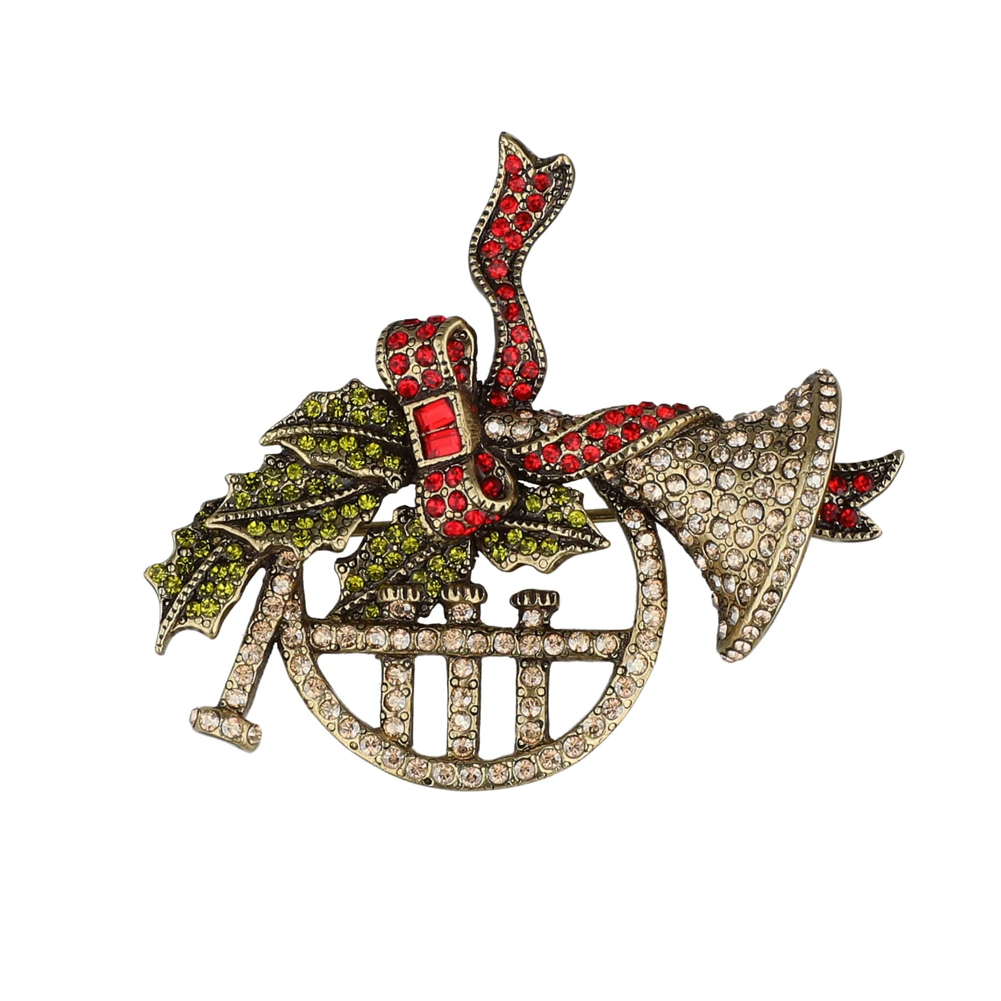 Image of HEIDI DAUS® "Holiday Harmony" French Horn Crystal Pin/Brooch