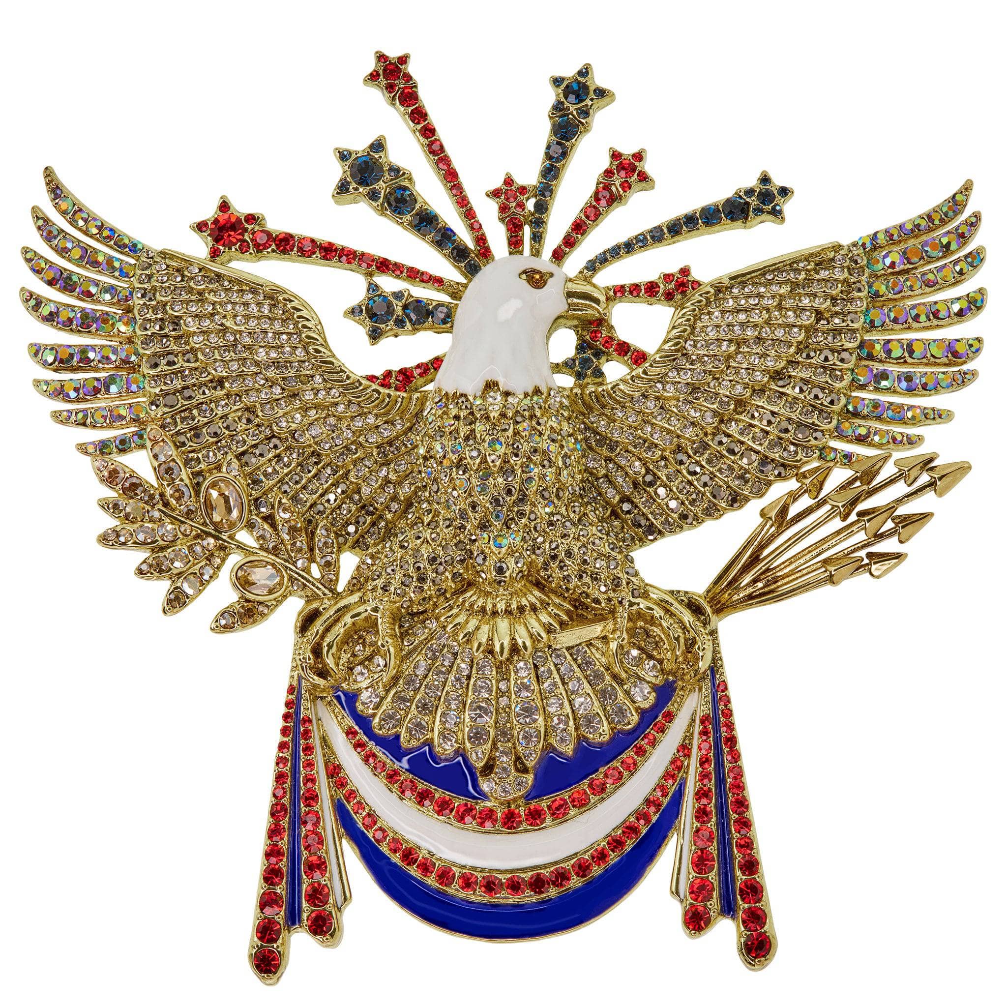 Image of HEIDI DAUS®"Freedom Reigns" Crystal & Enamel Patriotic Eagle Pin