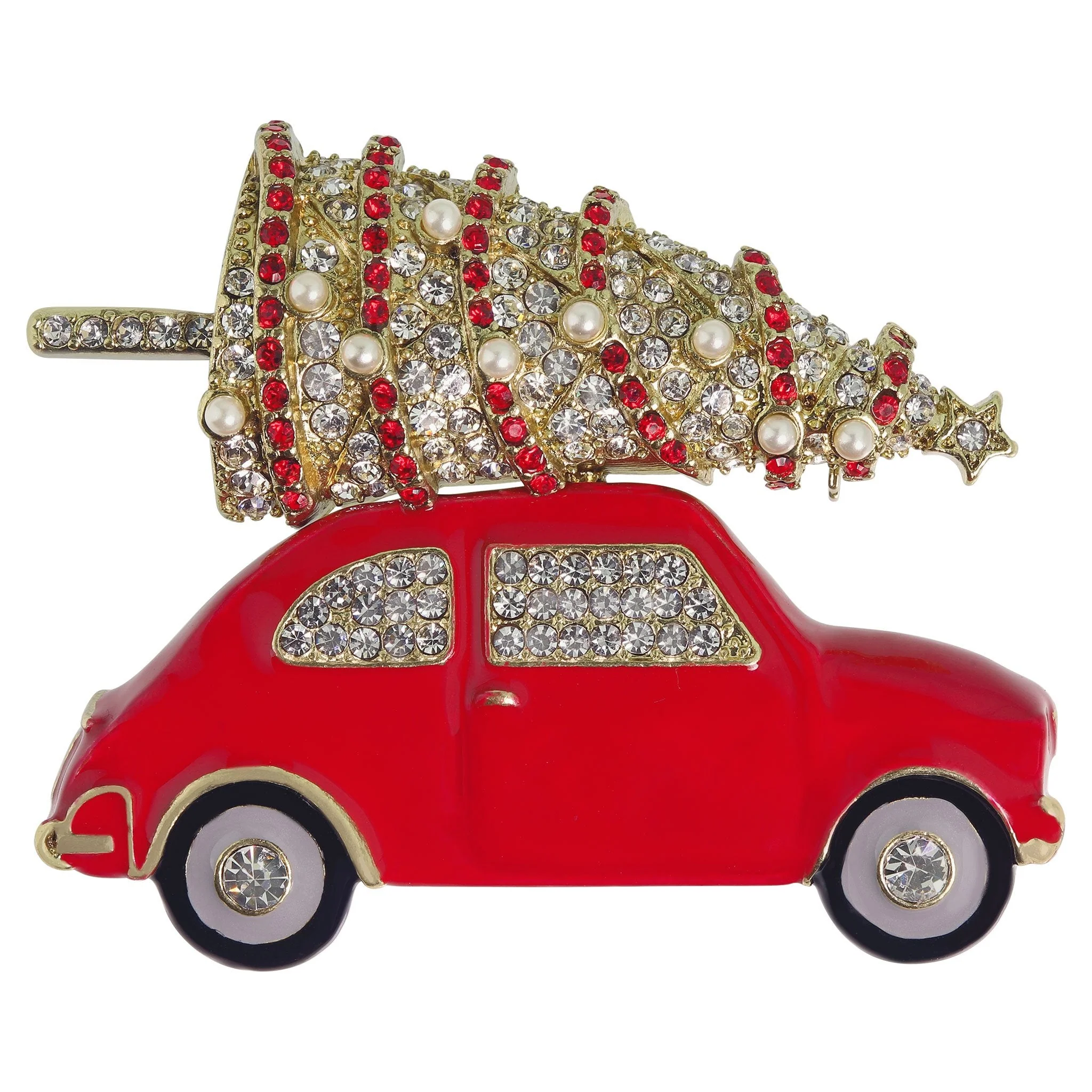 Image of HEIDI DAUS® "Christmas Haul" Crystal & Enamel Holiday Car Pin