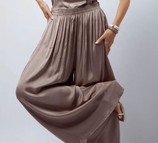 Image of HEIDI DAUS® "New Elegance" Satin Wide Leg Pants
