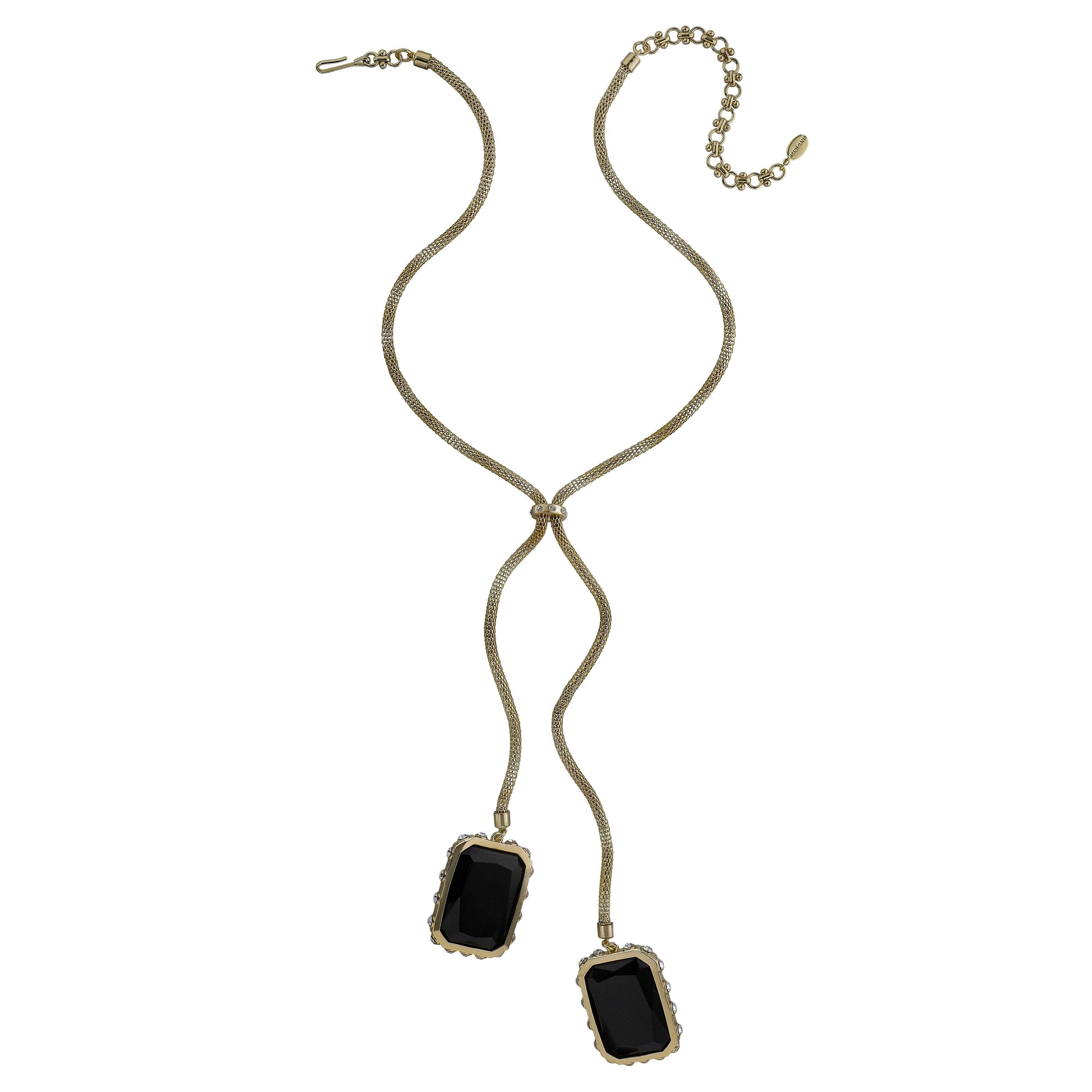 Image of HEIDI DAUS®"Devil Wears Heidi" Crystal & Chain Y Shaped Necklace