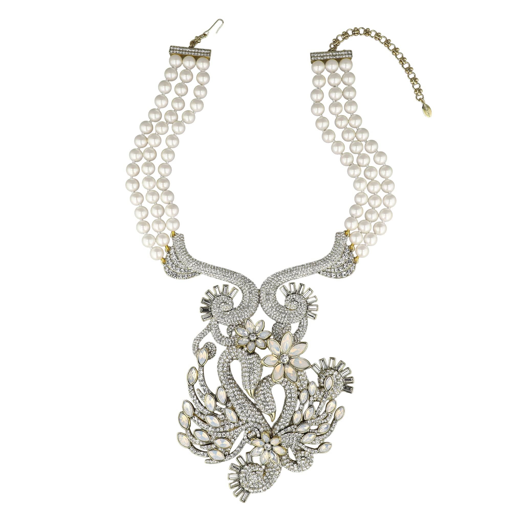 Image of HEIDI DAUS® "Forever Love" Crystal Swan Statement Necklace