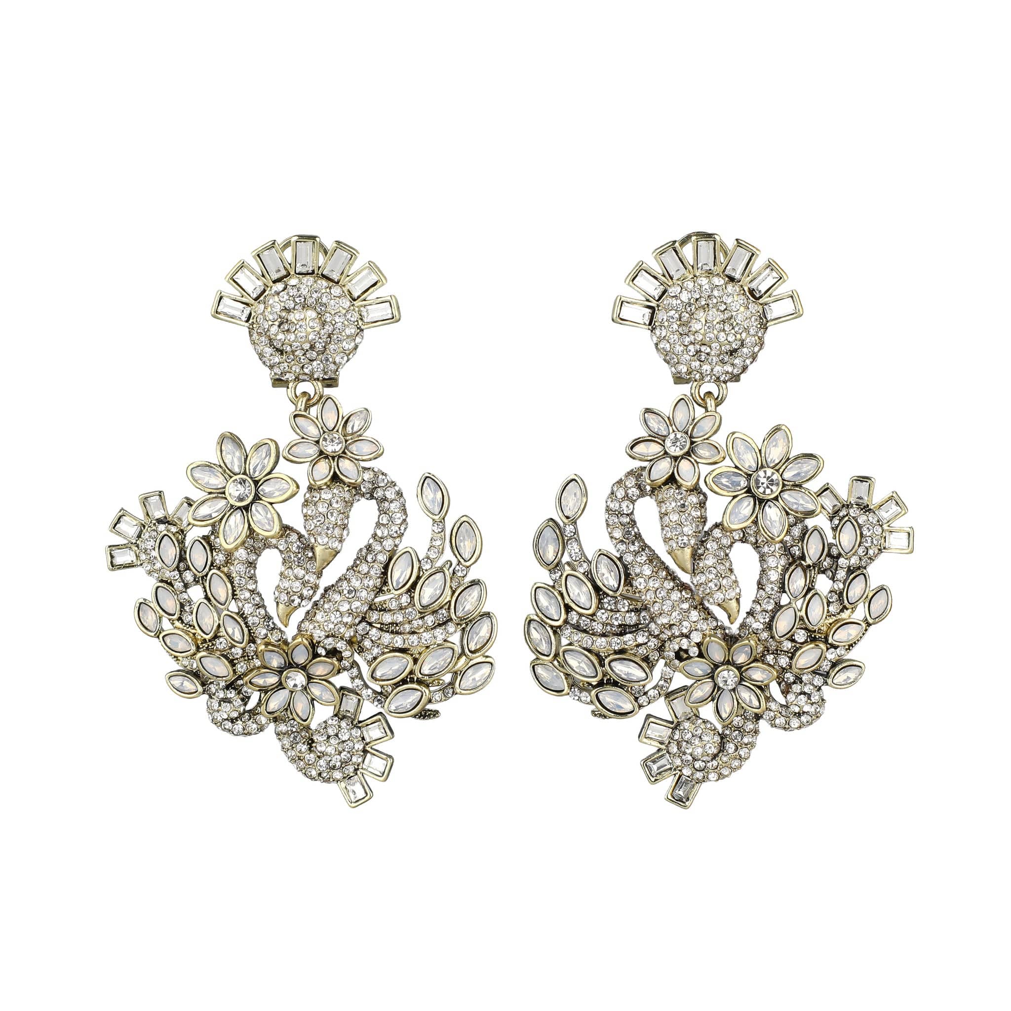 Image of HEIDI DAUS® "Forever Love" Crystal Swan Statement Dangle Earring