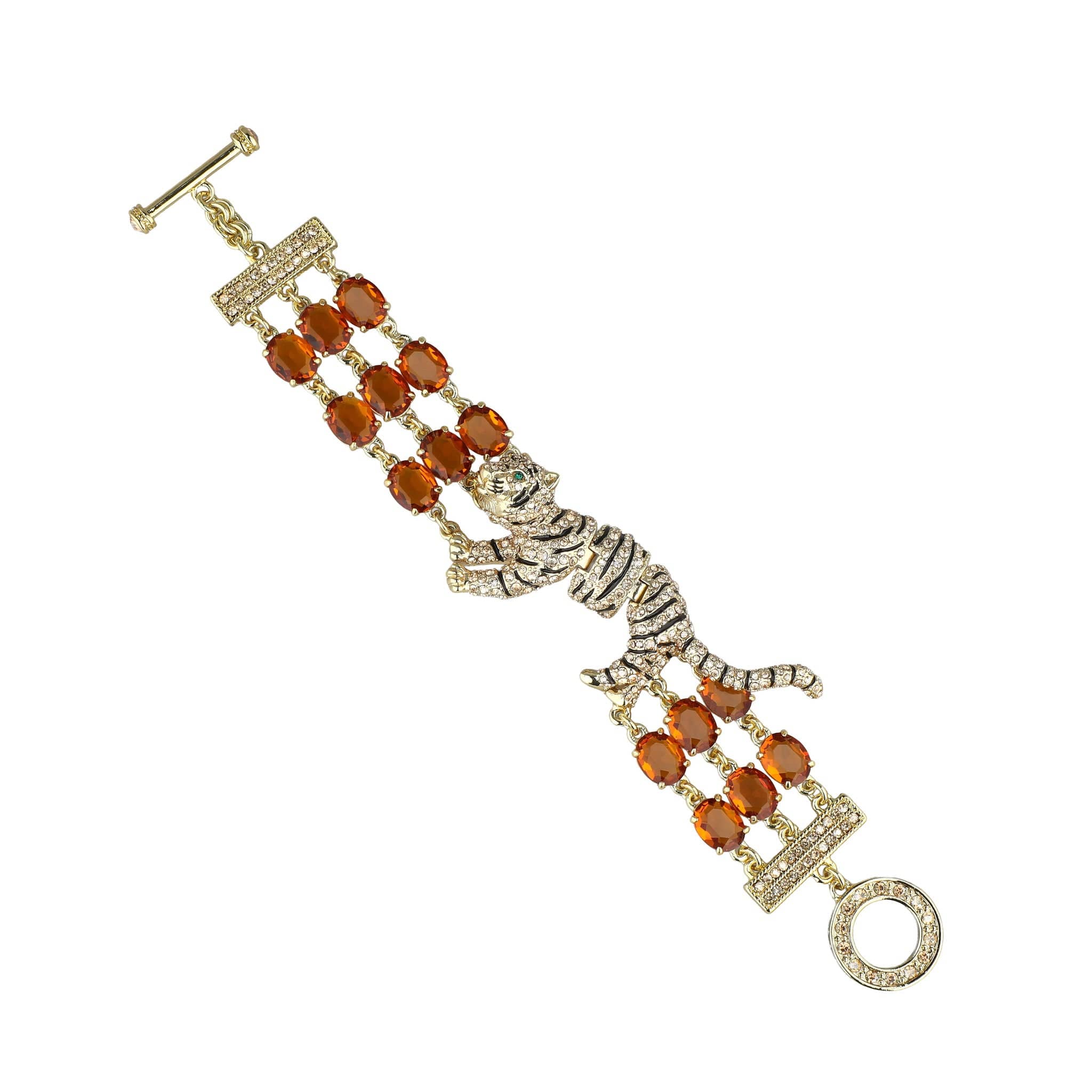 Image of HEIDI DAUS®"Sultry Stripes " Tiger Statement Braclet