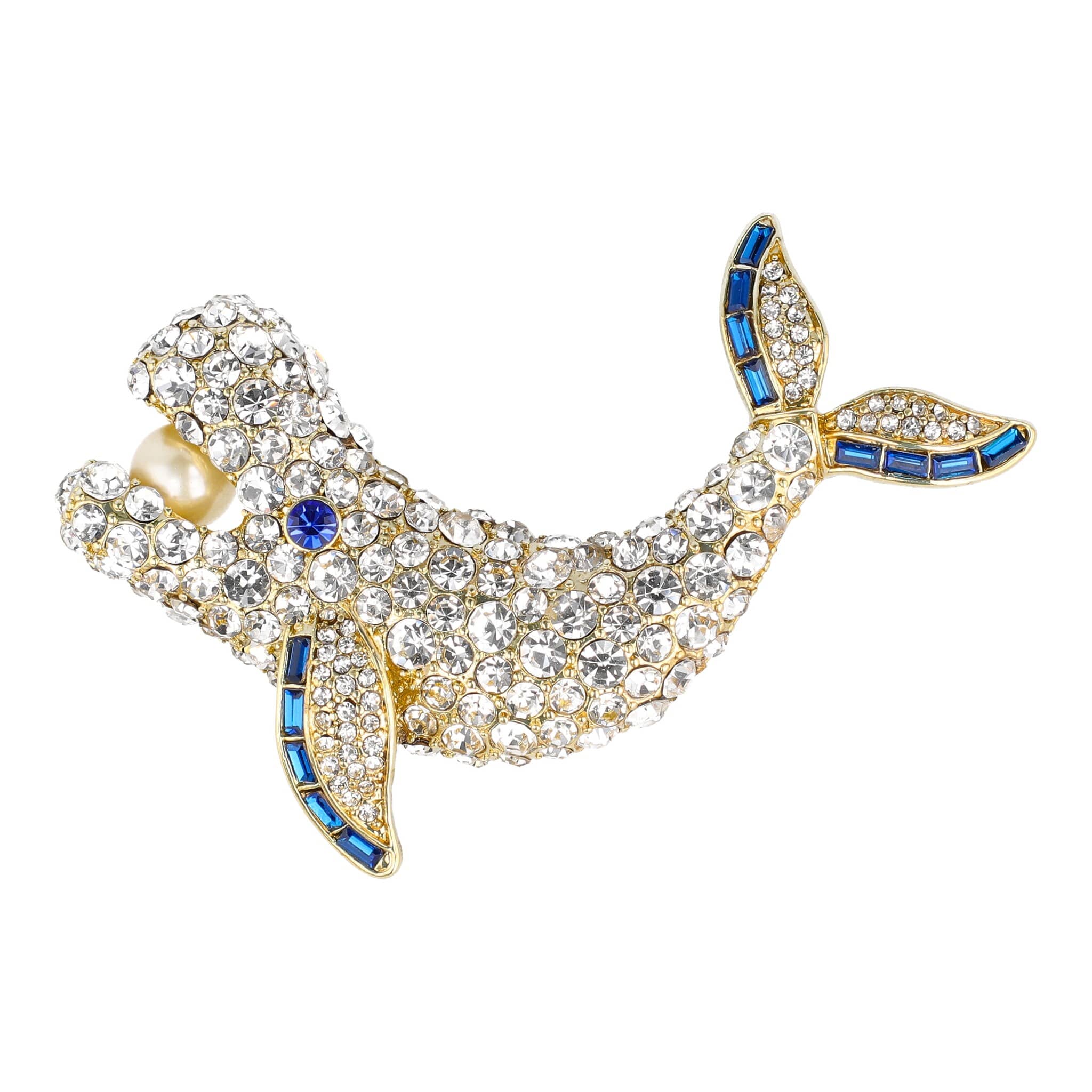 Image of HEIDI DAUS® “Whale Watching” Crystal Ocean Whale Brooch/Pin