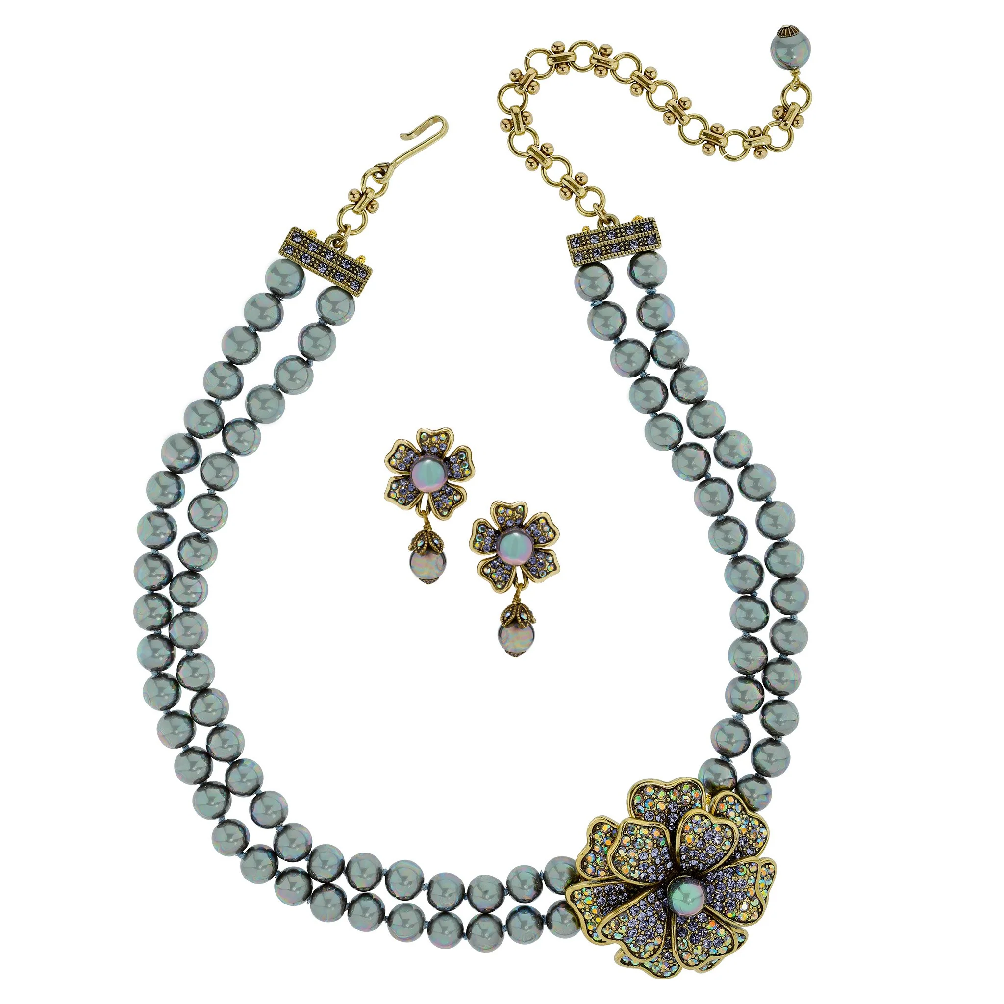 Image of HEIDI DAUS® “Passionate Posey” Floral Necklace & Earring Set – Mother’s Day Gift for Mom
