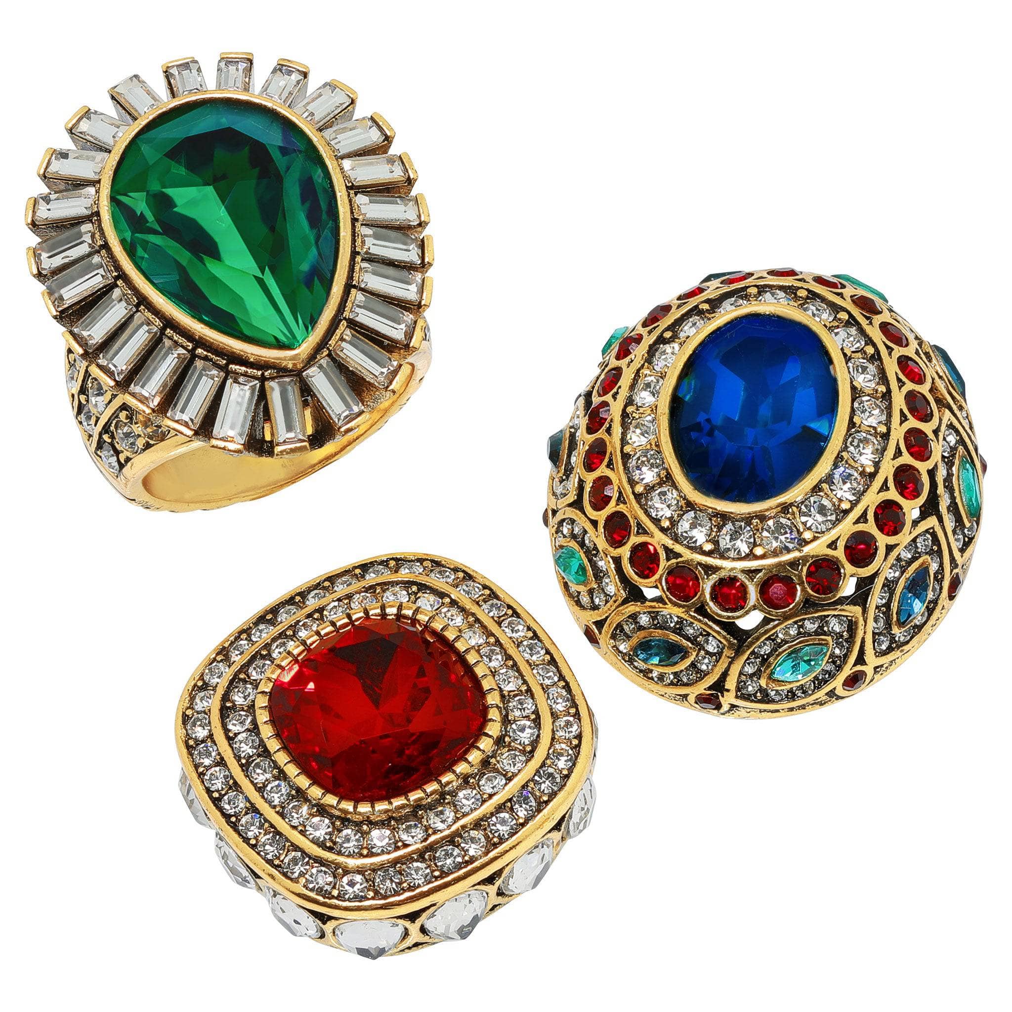 Image of Heidi Daus® "Enchante" Art Deco Magnetic Interchangeable Ring Set