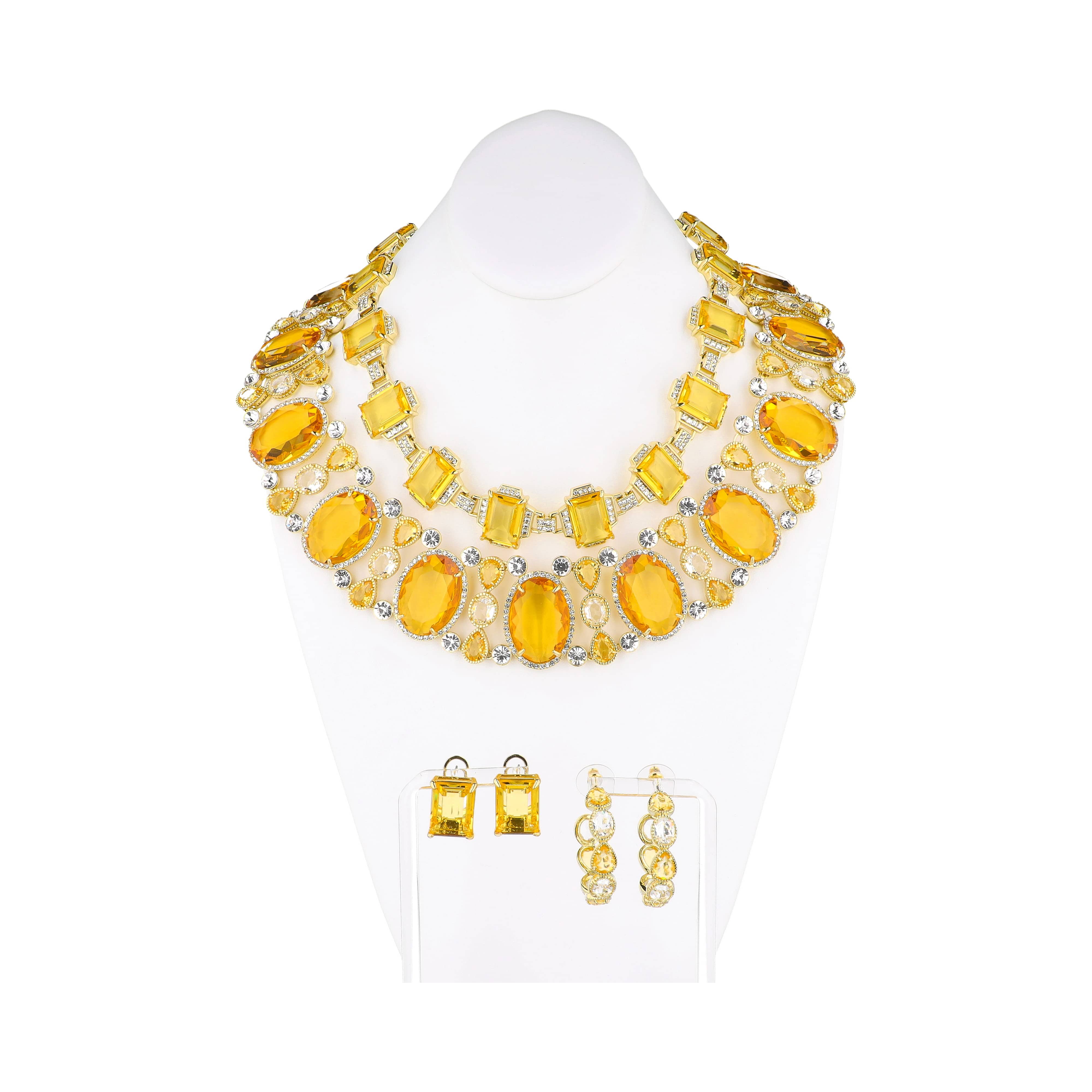 Image of HEIDI DAUS® “Light Topaz Roma Moda” 4-Piece Crystal Layering & Styling Suite — Large