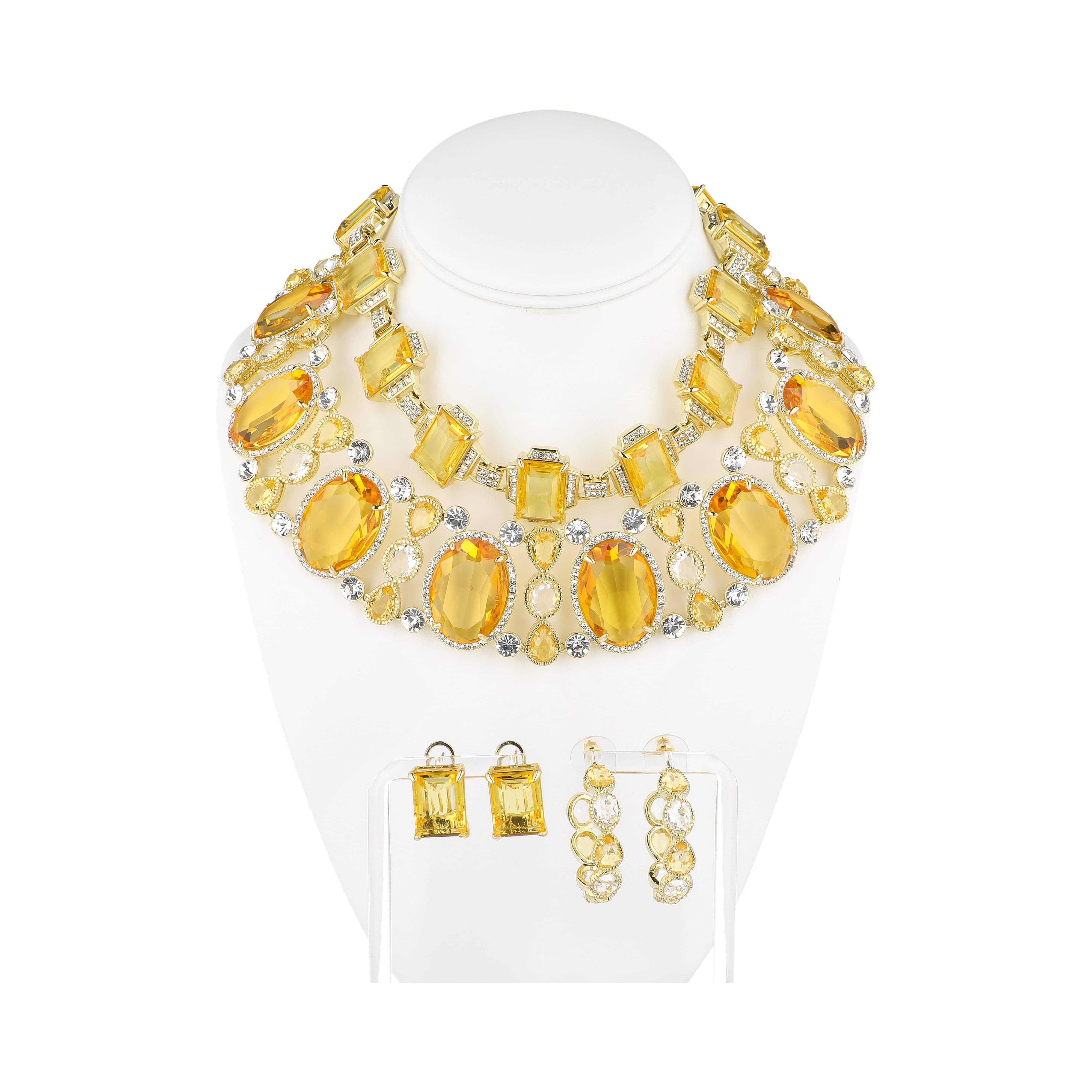 Image of HEIDI DAUS® “Light Topaz Roma Moda” 4-Piece Crystal Layering & Styling Suite — Small