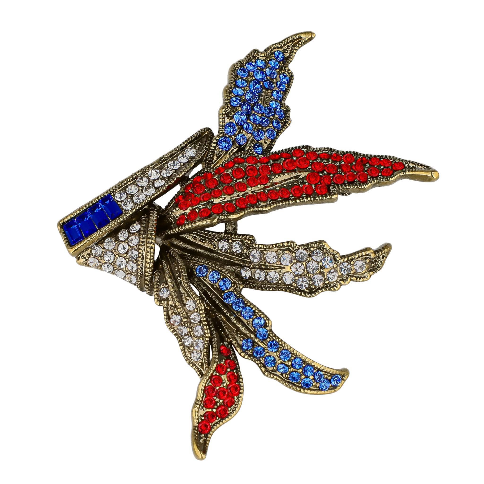 Image of HEIDI DAUS®"Founding Foliage" Crystal Patriotic Brooch