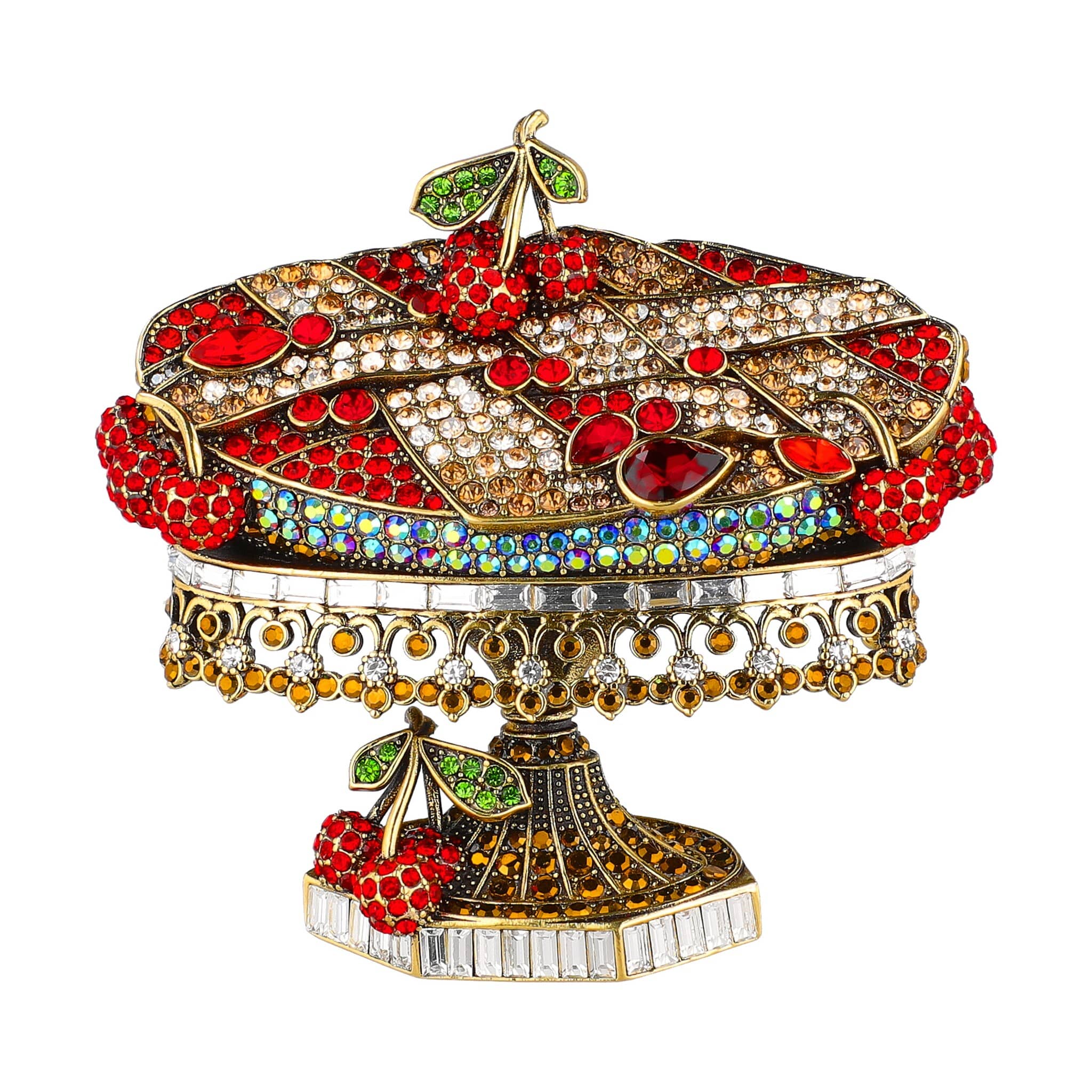 Image of HEIDI DAUS® "Cherry On, America! Crystal Cherry Pie Brooch