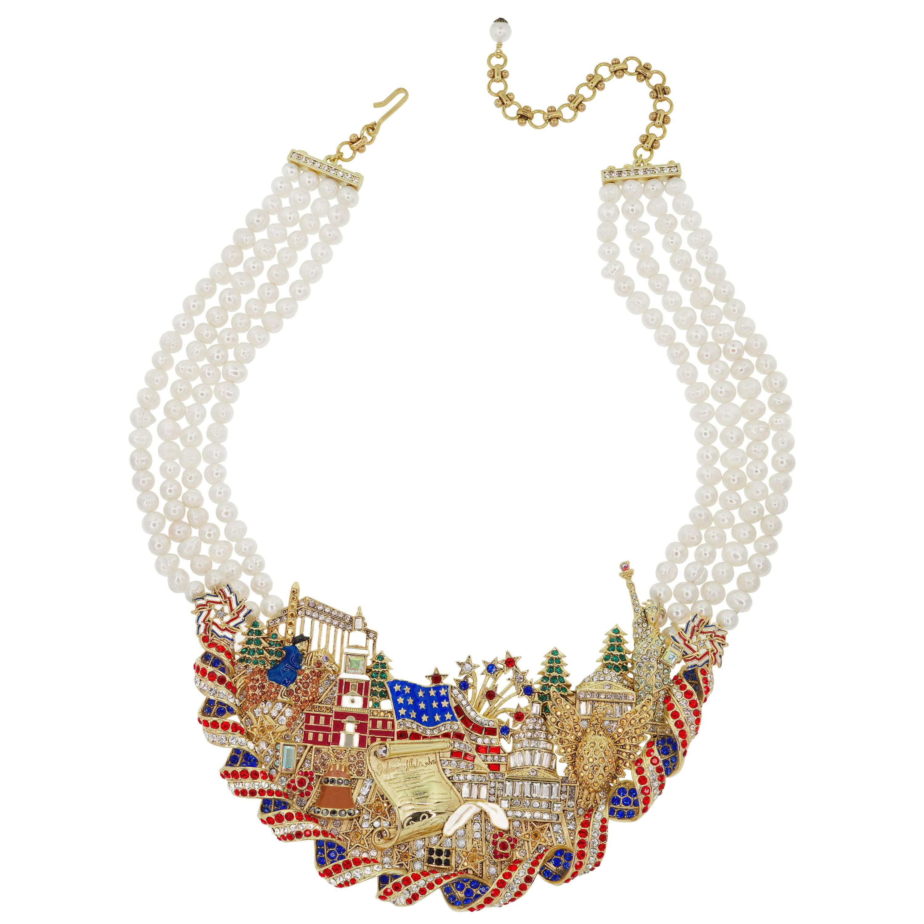 Image of HEIDI DAUS® “Live Free & Sparkle” American Revolution Sparklescape Necklace