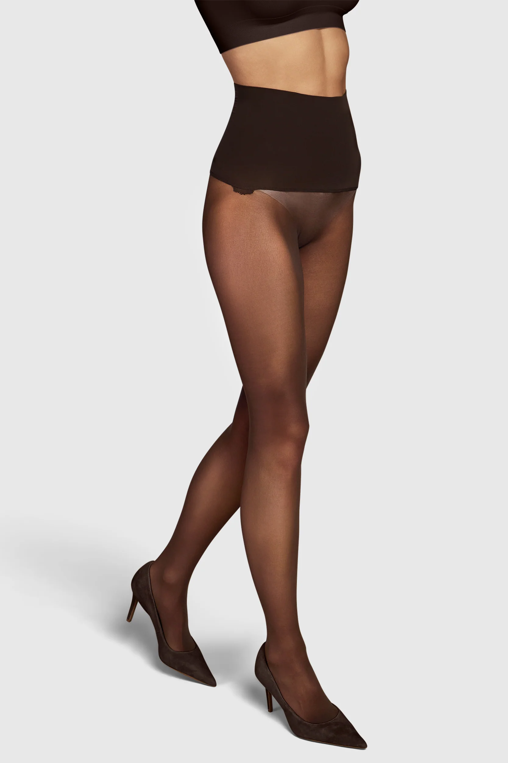 Image of The Thirty-Five Semi-Opaque Tights Chocolate Brown