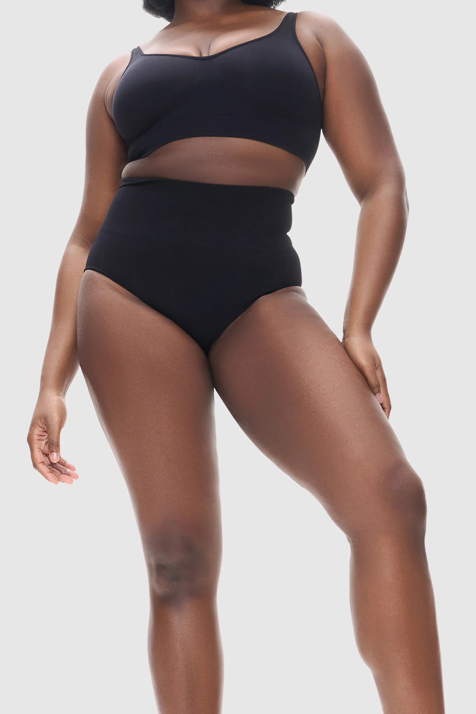 Image of Contour Seamless High Waist Briefs Black