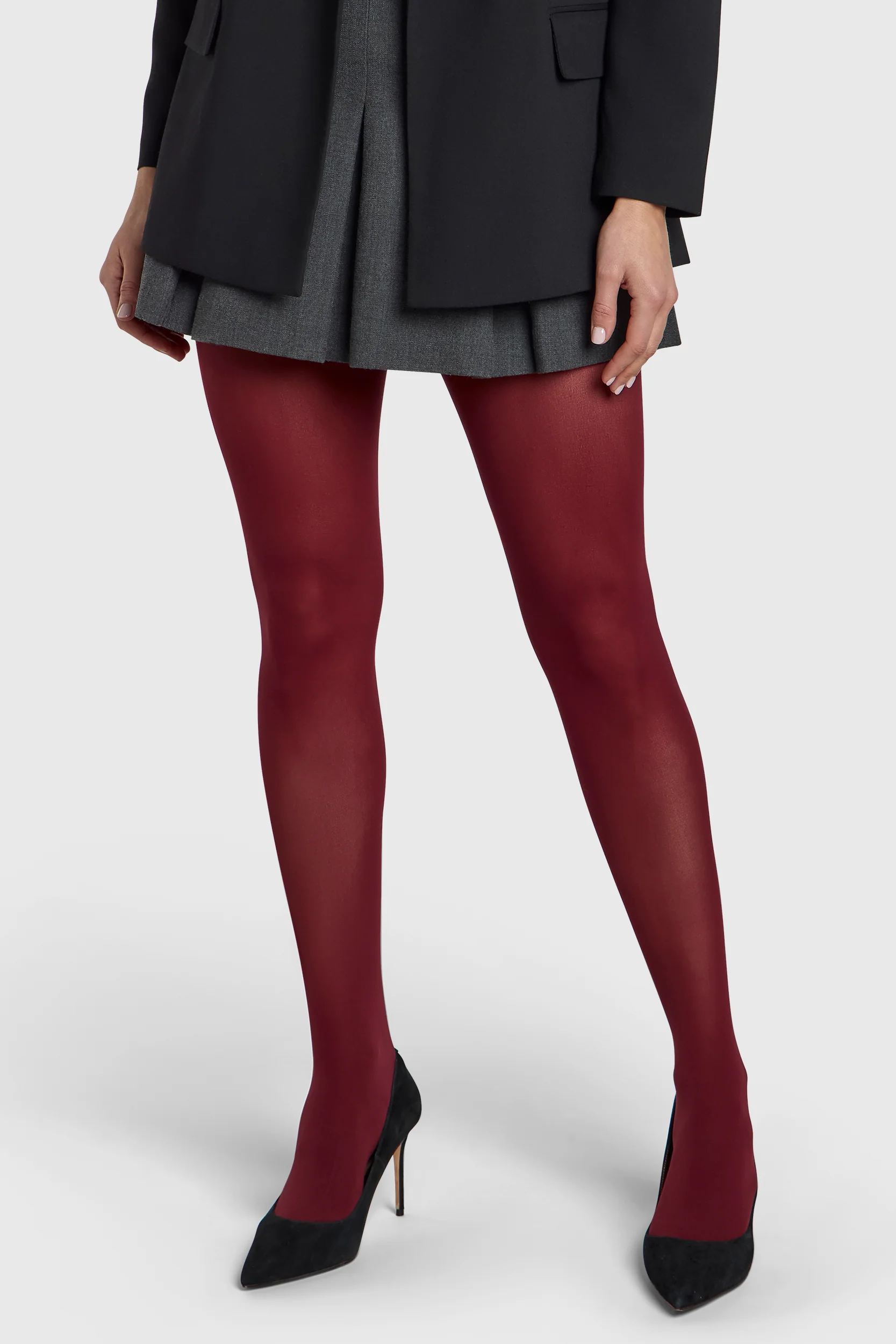 Image of The Sixty Opaque Tights Burgundy