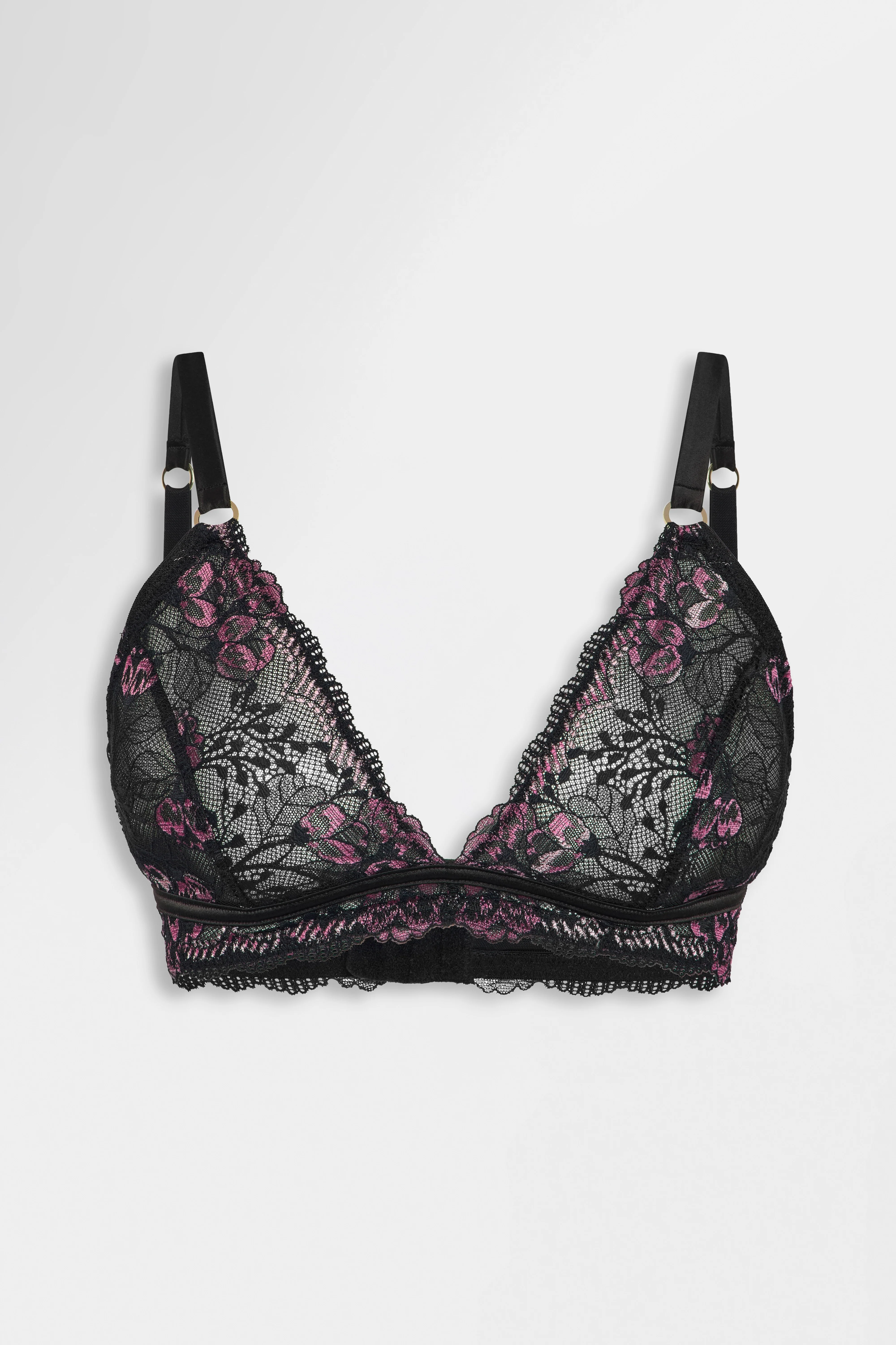 Image of The Remi Two-Tone Lace Bralette Black & Purple