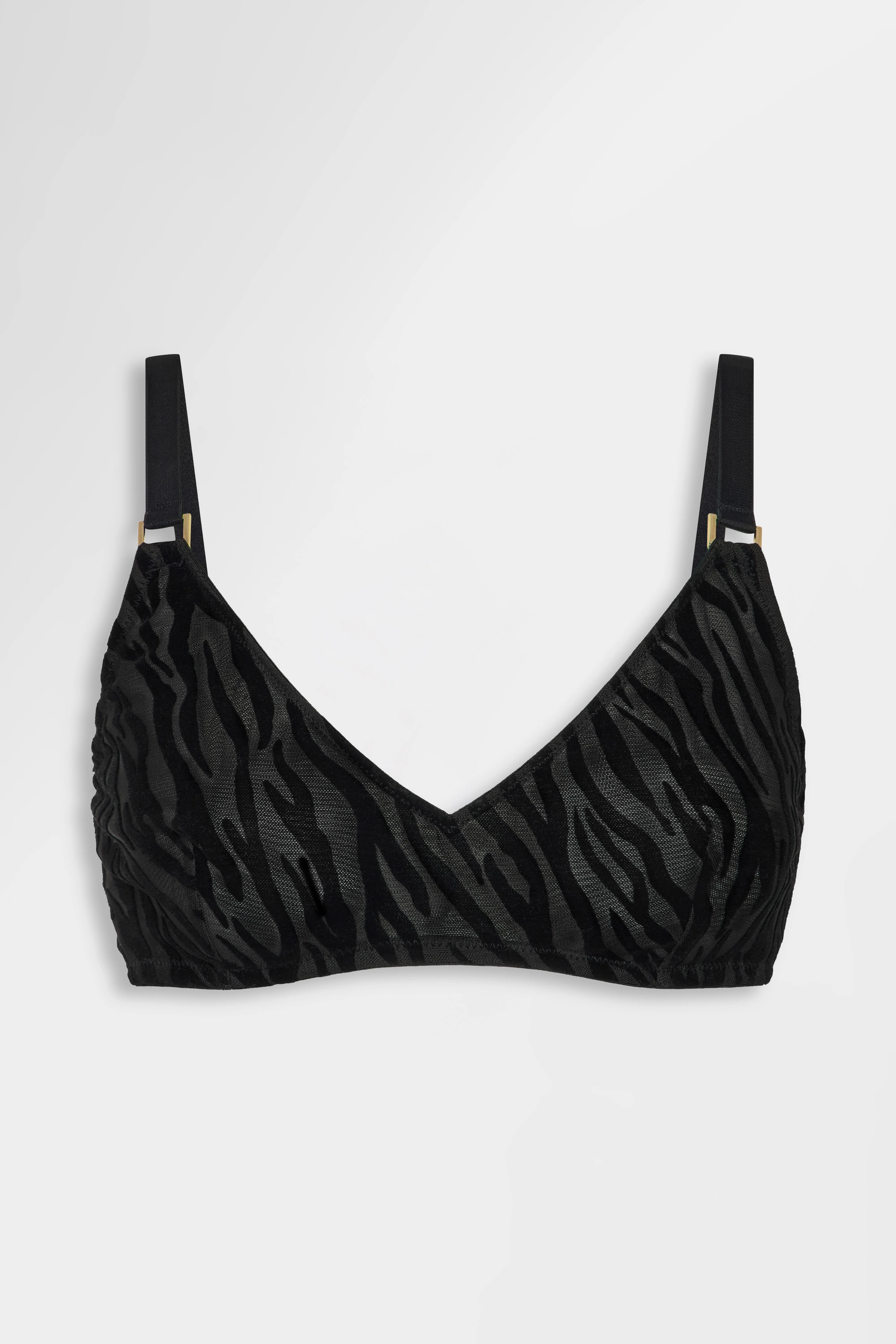 Image of The Nieve Zebra Mesh Bralette Black