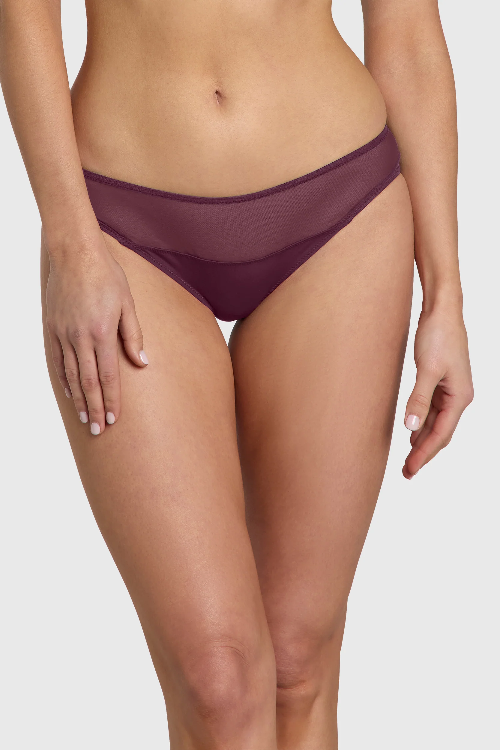 Image of The Sheer Brazilian Brief Burgundy