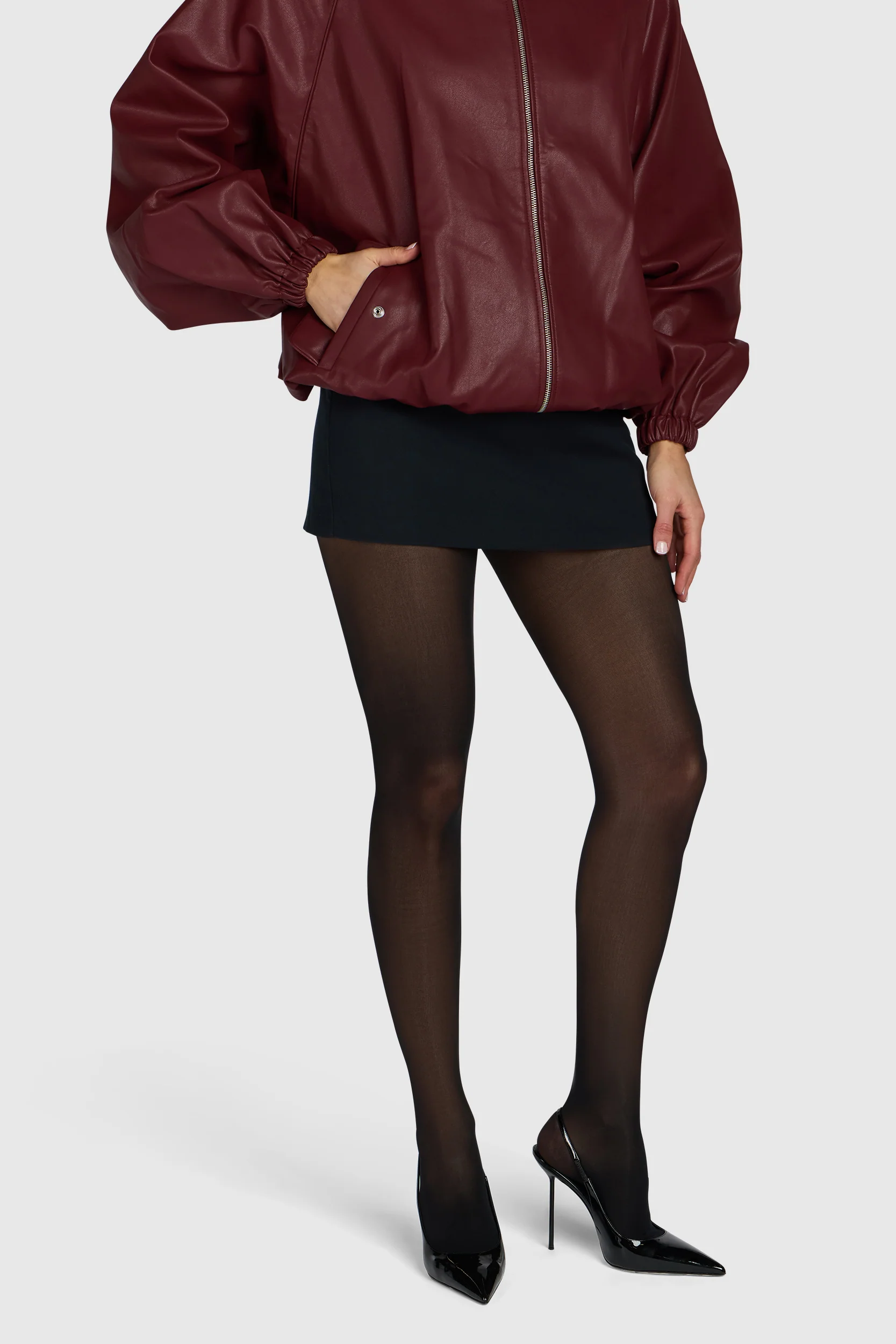 Image of The Thirty-Five Semi-Opaque Contour Tights Black