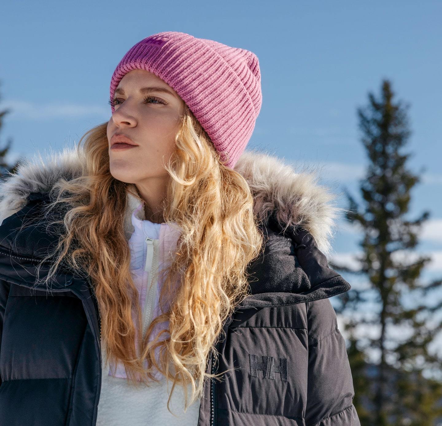 Woman wearing Helly Hansen layers